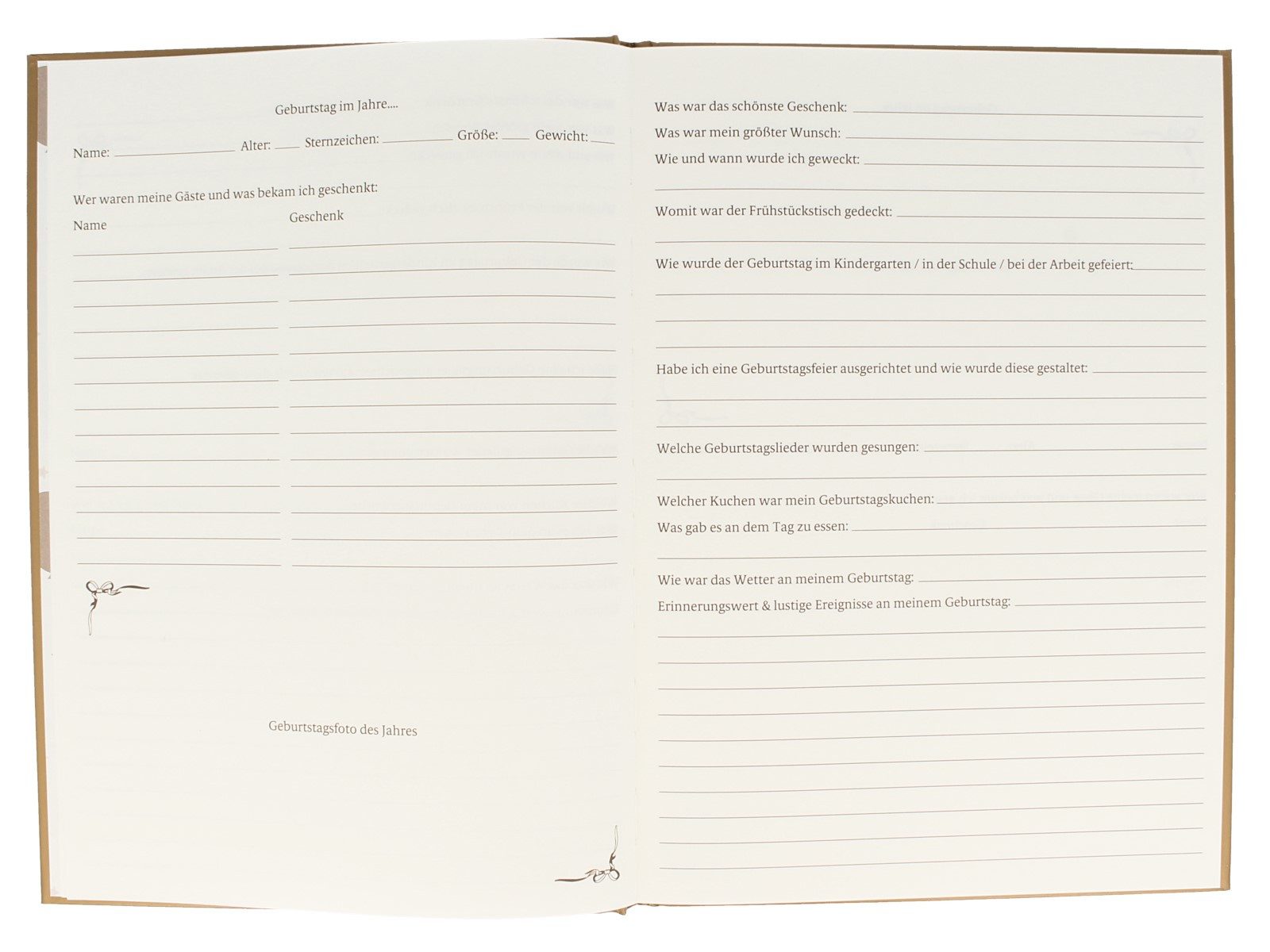 michel toys Handels-GmbH Buchkalender Geburtstagstagebuch, Schöne Erinnerungen für immer festhalten