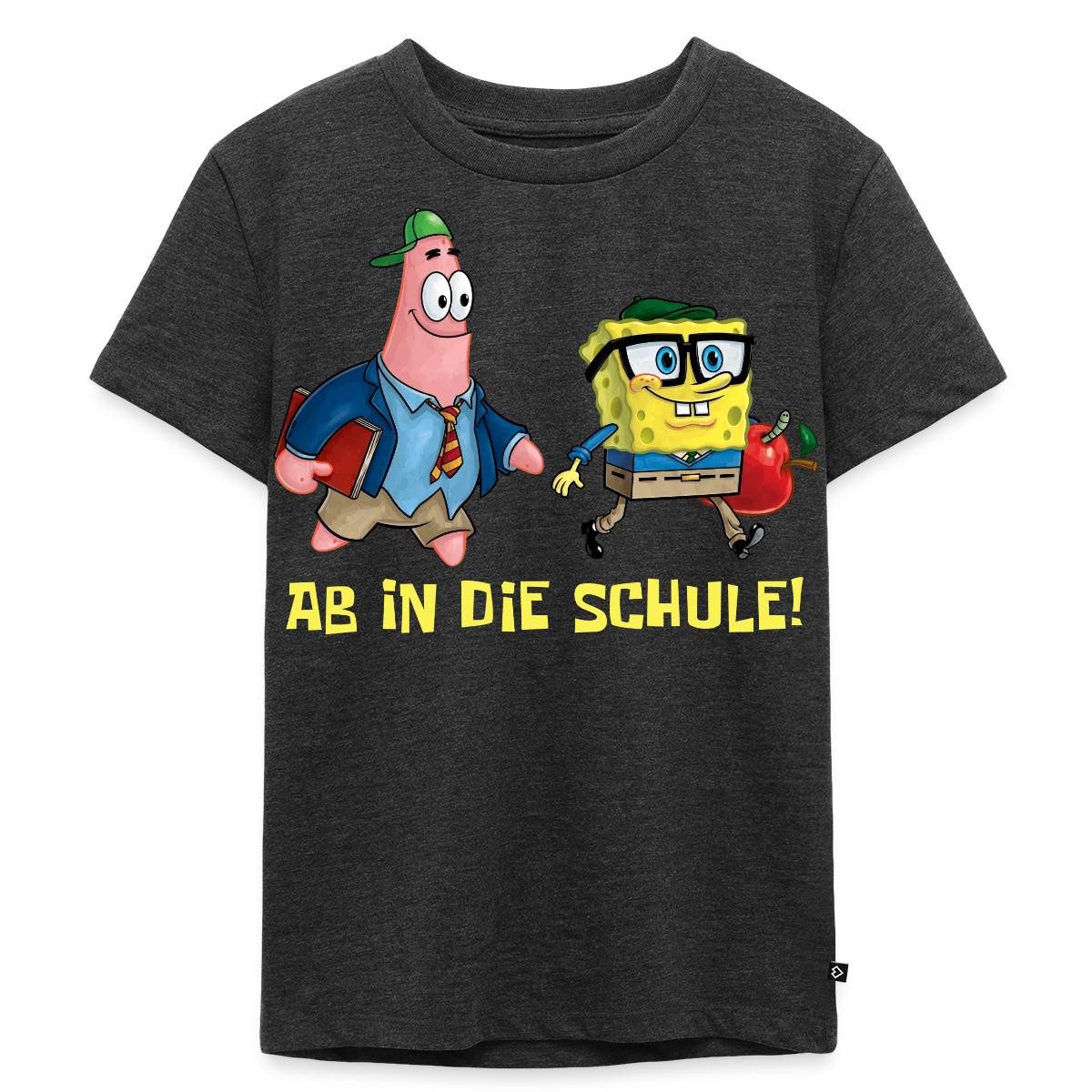 T-Shirt Spongebob Schwammkopf Mit Patrick Ab In Die Schule Kinder Premium T-Sh