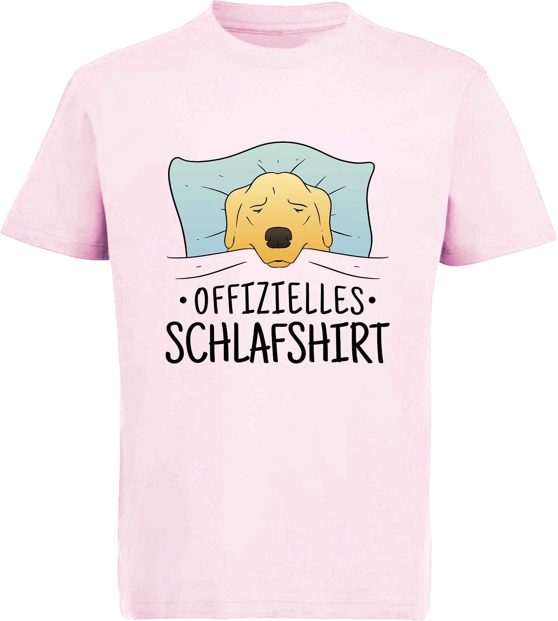 Jeden Tag neue Artikel MyDesign24 T-Shirt bedruckt Kinder Print Baumwollshirt Offizielles Schlafshirt Aufdruck, Hunde i247 rosa - Shirt mit