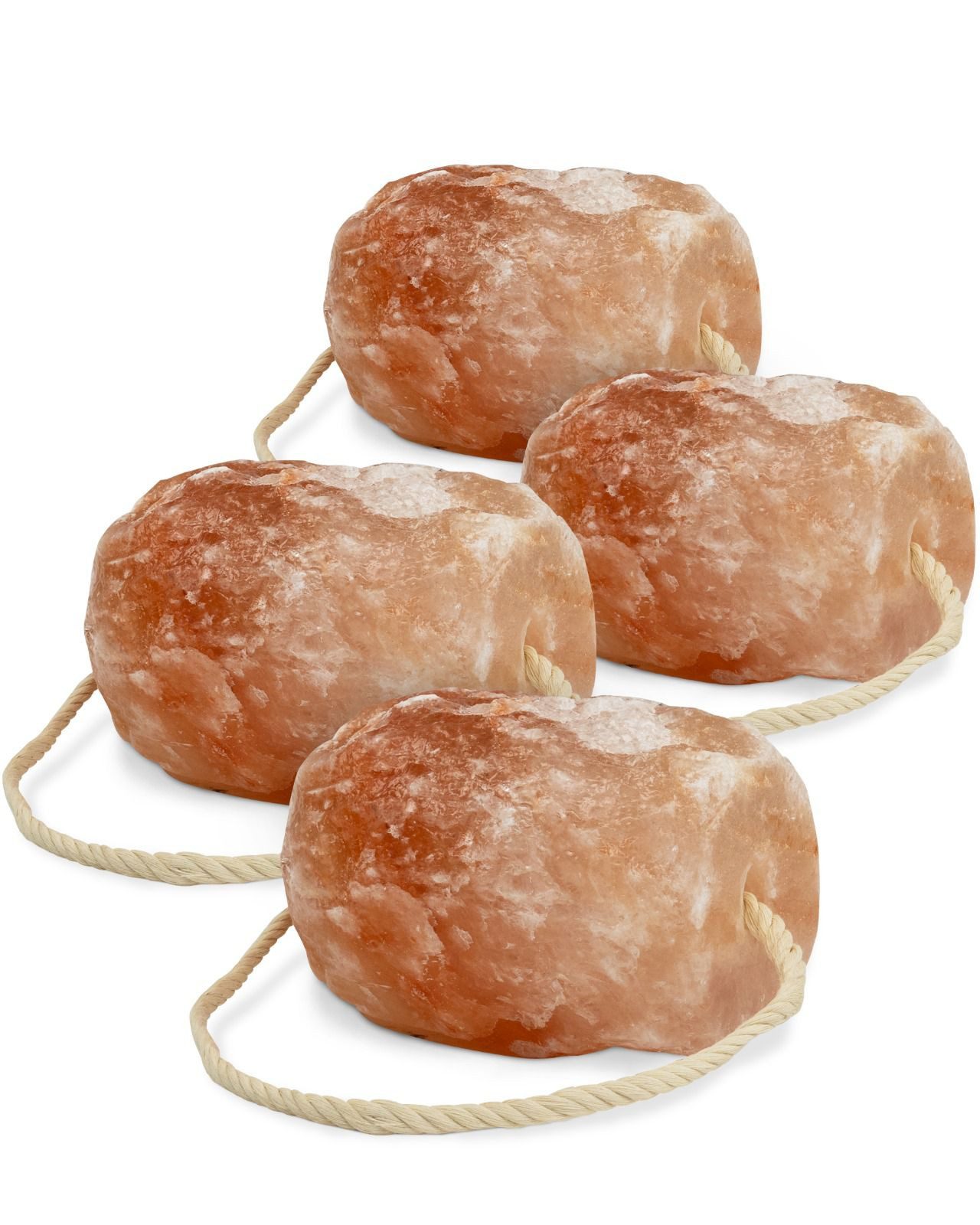 Nugati Salzkristalle Hochwertiger Salzleckstein “Bergkristall” 4 x Leckstein mit Kordel, (4 St)