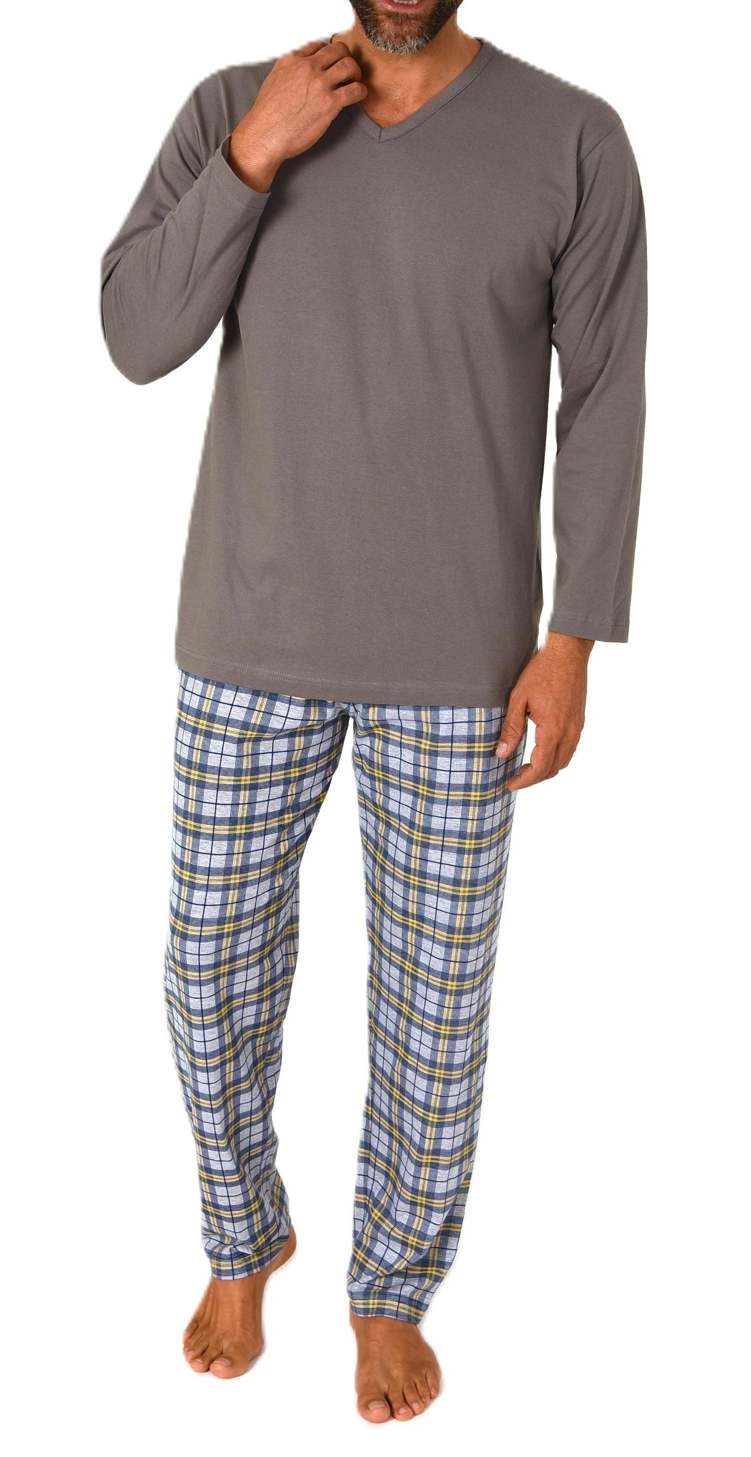 Normann Pyjama Normann Herren Schlafanzug lang mit Karo Hose - auch in Über günstig online kaufen