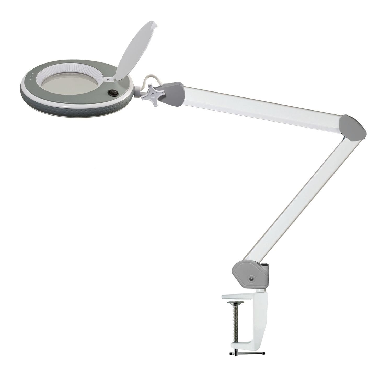 Lumeno Lupenlampe 821X LED dimmbare Lupenlampe mit kristallklarer 127mm Linse, LED fest integriert, Kaltweiß, 6500 K