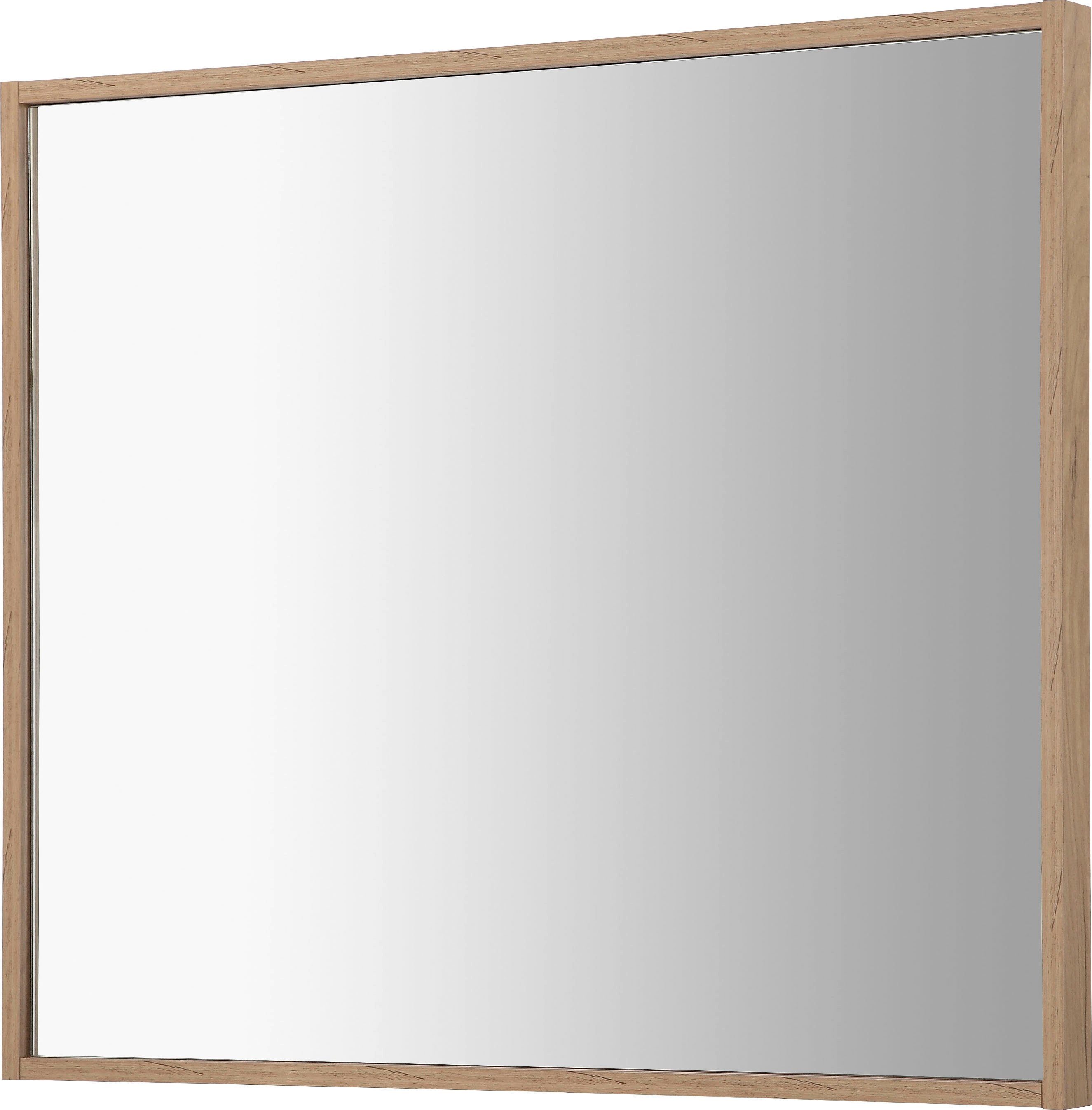 Badschrank Spiegel ohne LED mit 80cm Spiegel welltime Badspiegel Wandspiegel Breite Rahmenoptik, Torun Licht,