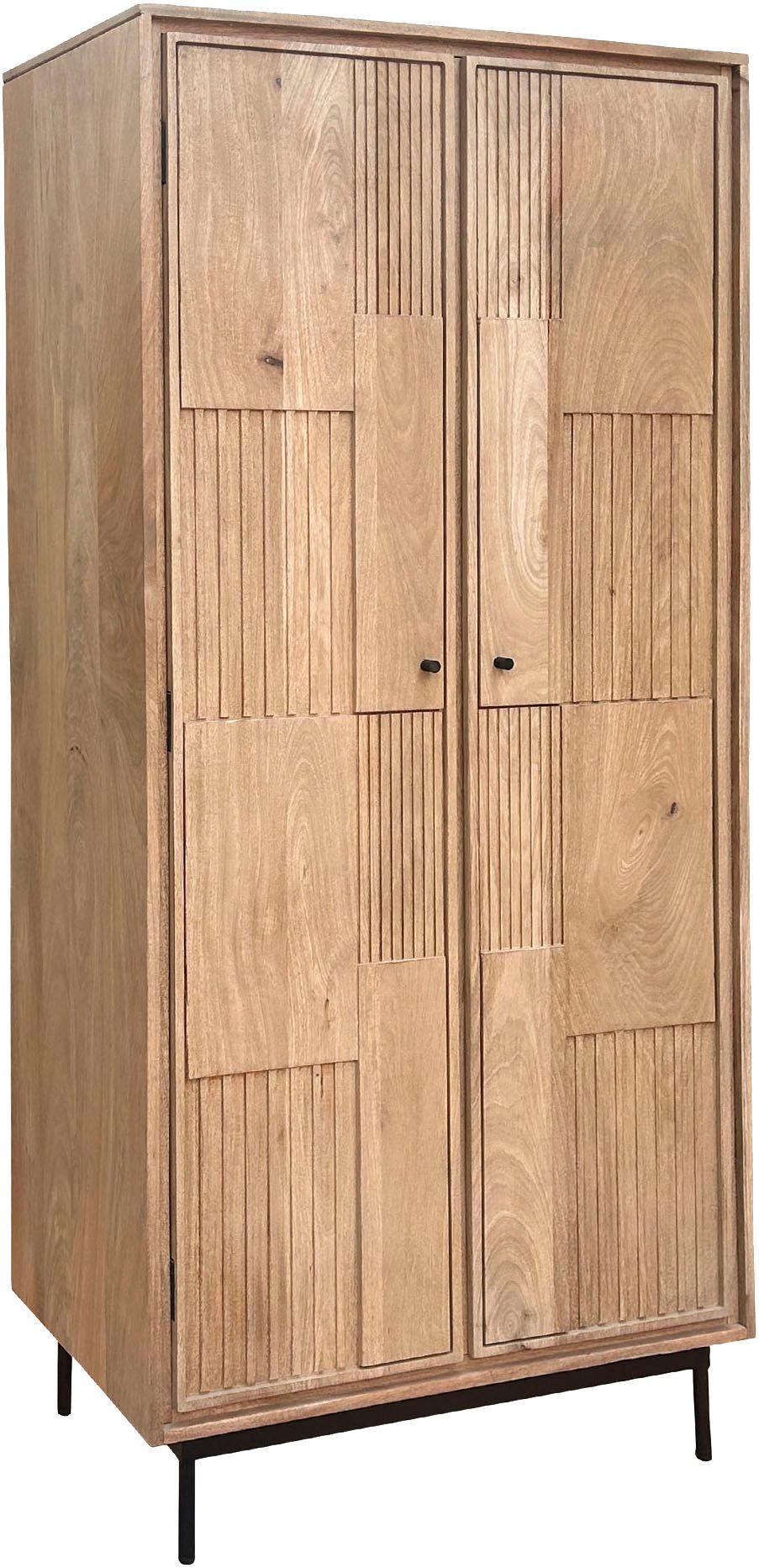 SIT Garderobenschrank Schrank – Massivholz‑Flurschrank mit variabler Kleiderstange (1-St) Massivholz‑Garderobenschrank mit variabler Kleiderstange & Böden