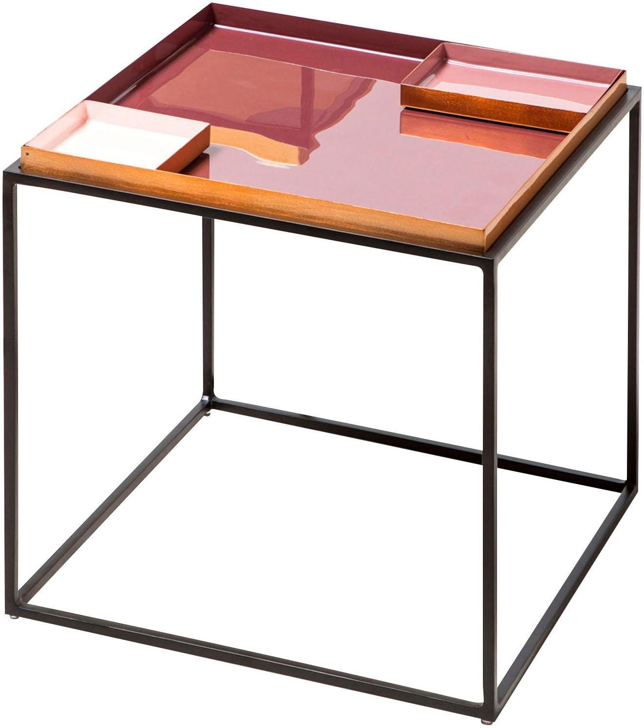 Kayoom Beistelltisch Famosa, Bunter Tisch, Schalenmaße: 11 x 11 x 2 / 15,8 x 11 x 2 cm