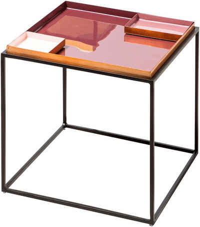 Kayoom Beistelltisch Famosa, Bunter Tisch, Schalenmaße: 11 x 11 x 2 / 15,8 x 11 x 2 cm