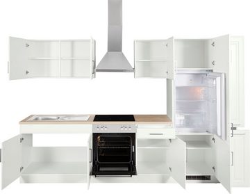 HELD MÖBEL Küchenzeile Stockholm, Breite 300 cm, mit hochwertigen MDF Fronten im Landhaus-Stil