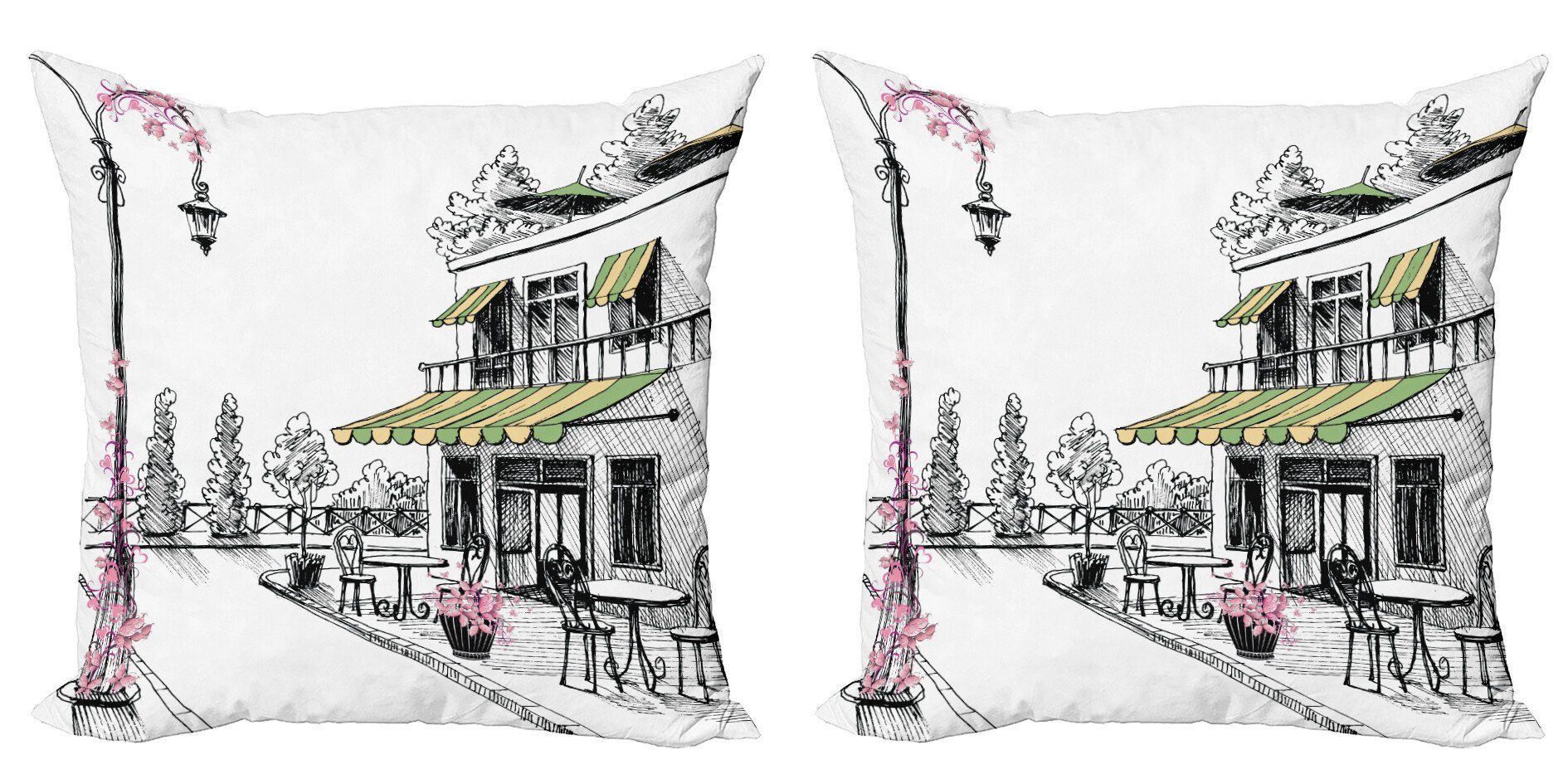 Modern Abakuhaus (2 Digitaldruck, Pariser Stück), Doppelseitiger Innenhof Kissenbezüge Skizzieren Accent