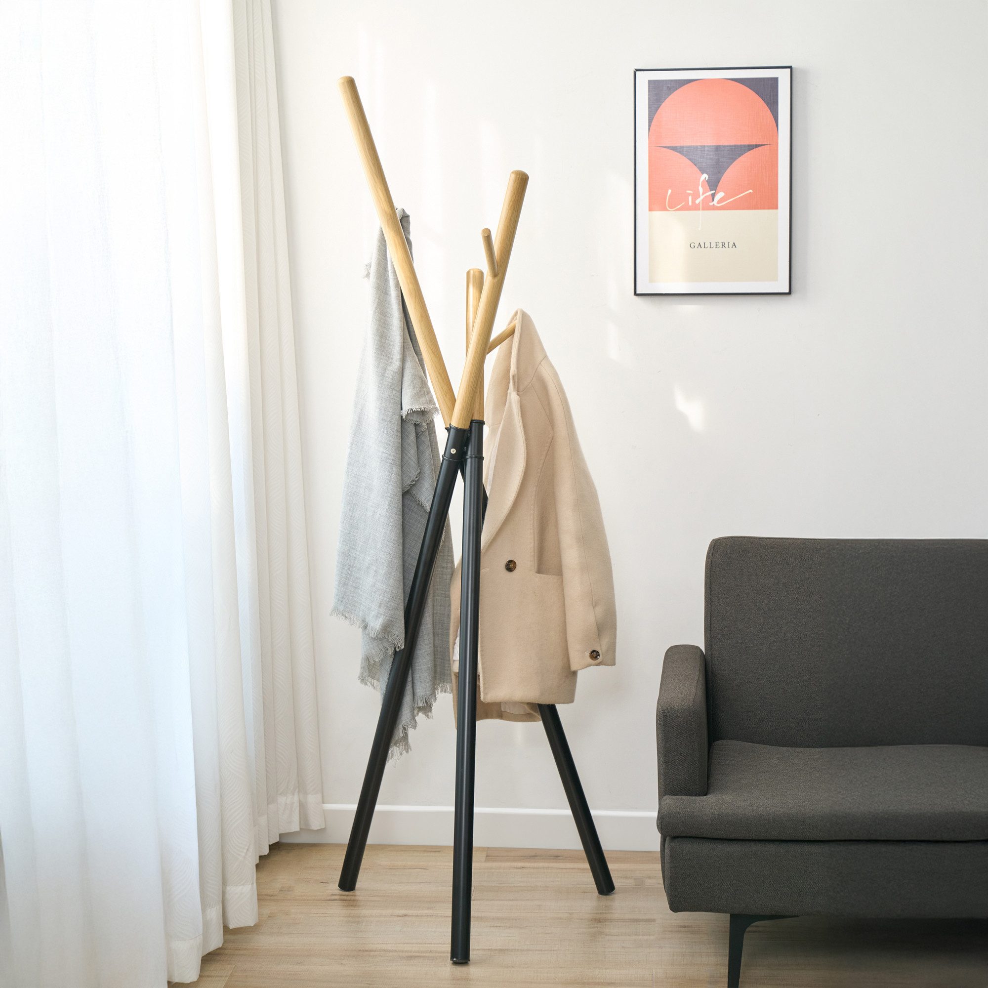 en.casa Garderobenständer, »Laerdal« 5 Haken 172x49x49 günstig online kaufen