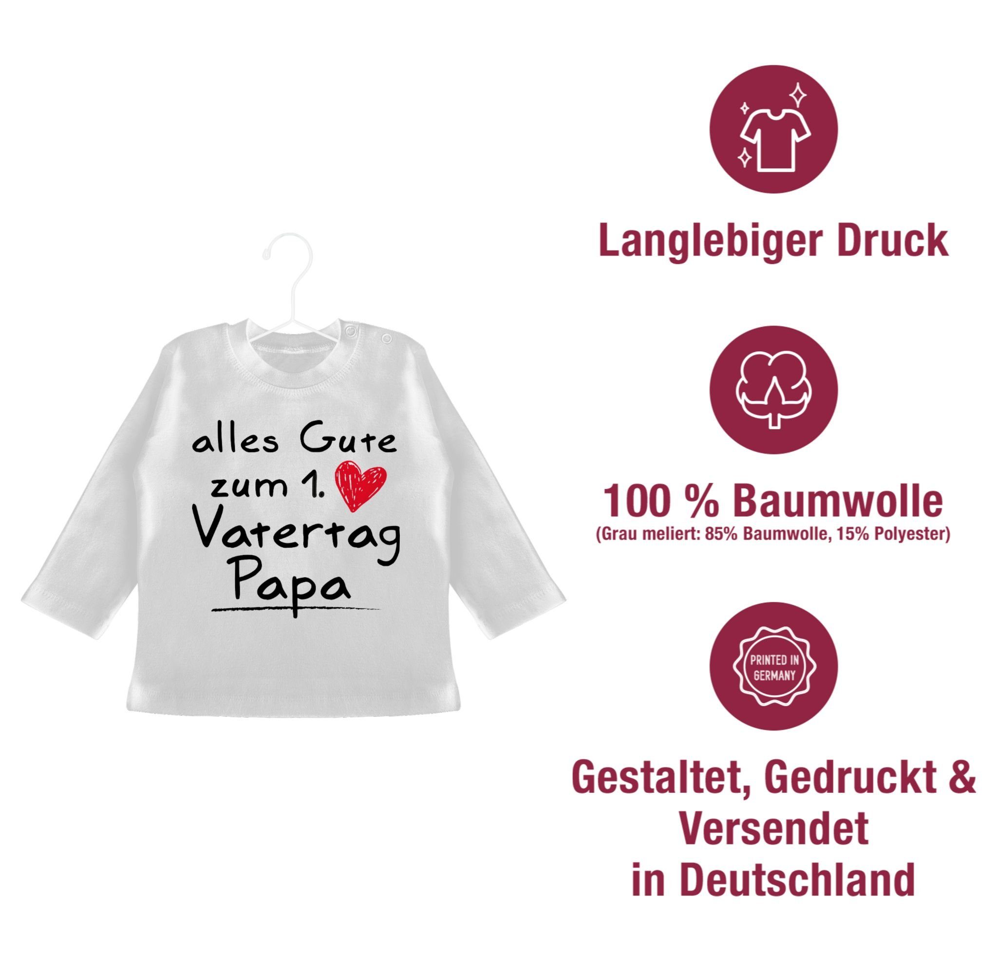 Vatertag T-Shirt Vatertag Alles Erster Papa zum Weiß Geschenk 2 gute Shirtracer Baby - Vatertag 1.