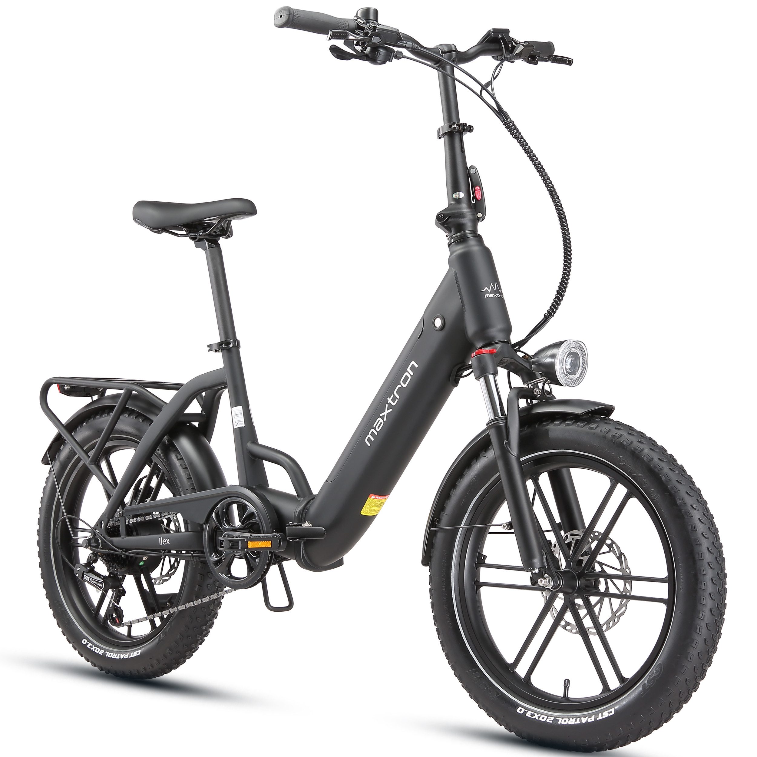 Maxtron E-Bike ATB Maxtron Ilex 20" City-E-Bike, 7 Gang Shimano, Kettenschaltung, Heckmotor, 691 Wh, (Packung), (mit integr. Akku), Elektrofahrrad für Alltag und Einkauf