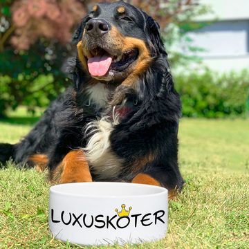 Cadouri Futternapf LUXUSKÖTER Design-Hundenapf, Futterschüssel für Hunde, Keramik, lebensmittelechter, schwerer Napf mit Motiv, 1000 ml
