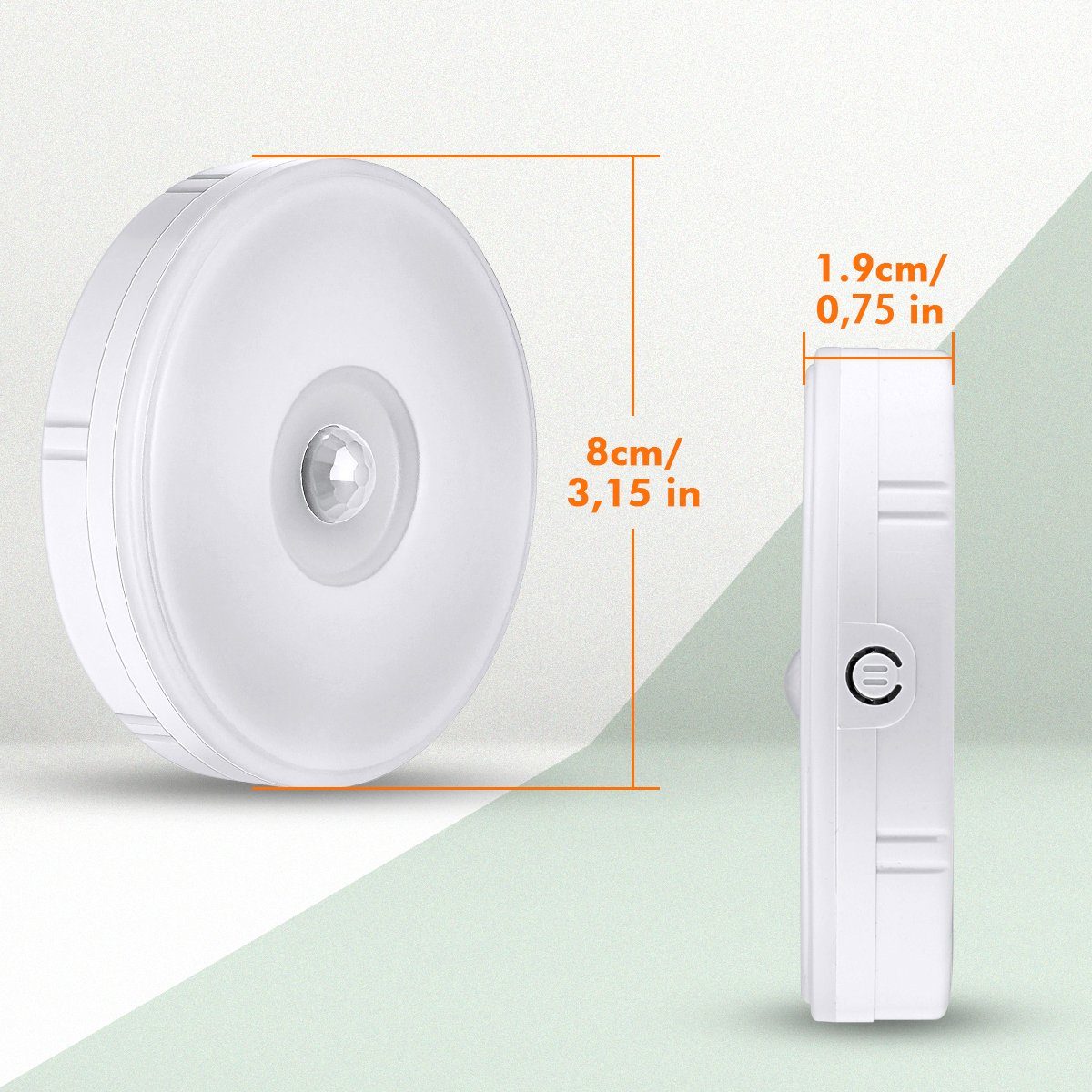 Wiederaufladbar Dämmerungssensor Sensor LETGOSPT dimmbar, Warmweiß, Nachtlicht Kaltweiß fest Nachtlicht integriert, Bewegungsmelder USB Kaltweiß, 2 Nacht LED Stück Lichtmit Stufenlos Helligkeit Einstellbar,