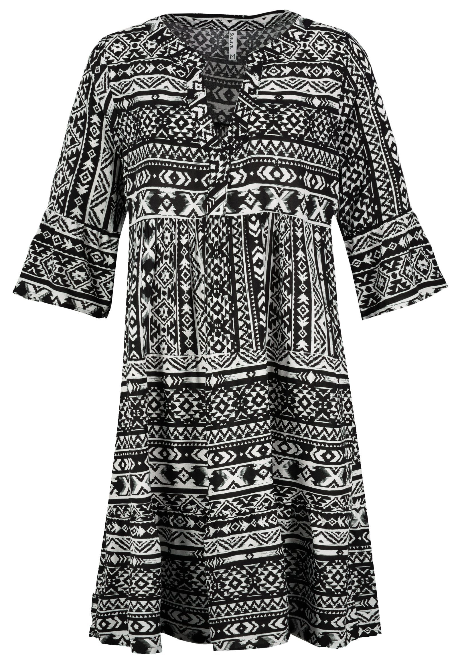 SUBLEVEL Strandkleid Sublevel Damen Kleid Strandkleid Sommerkleid 100% Viskose MIT VOLANTS