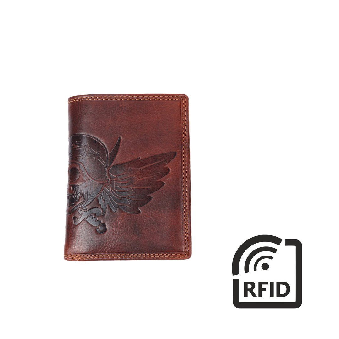 Kleingeldfach RFID Portemonnaie, Börse Herren SHG Geldbörse Leder Schutz Brieftasche