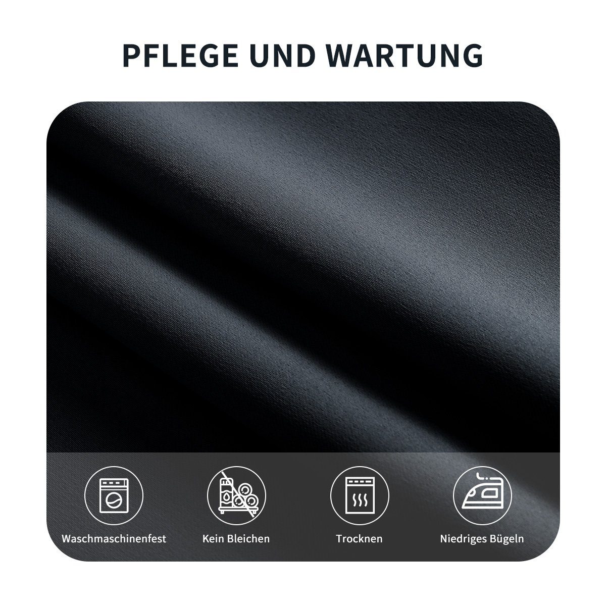 Wohnzimmer Thermogardine Verdunkelungsvorhang Grau/Schwarz/Weiß (2 warm Ösen 2er-Set Kälteschutz 7Magic, Gardinen Super St), Verdunkelung Lärmschutz, Dicke Vorhang, blickdicht,