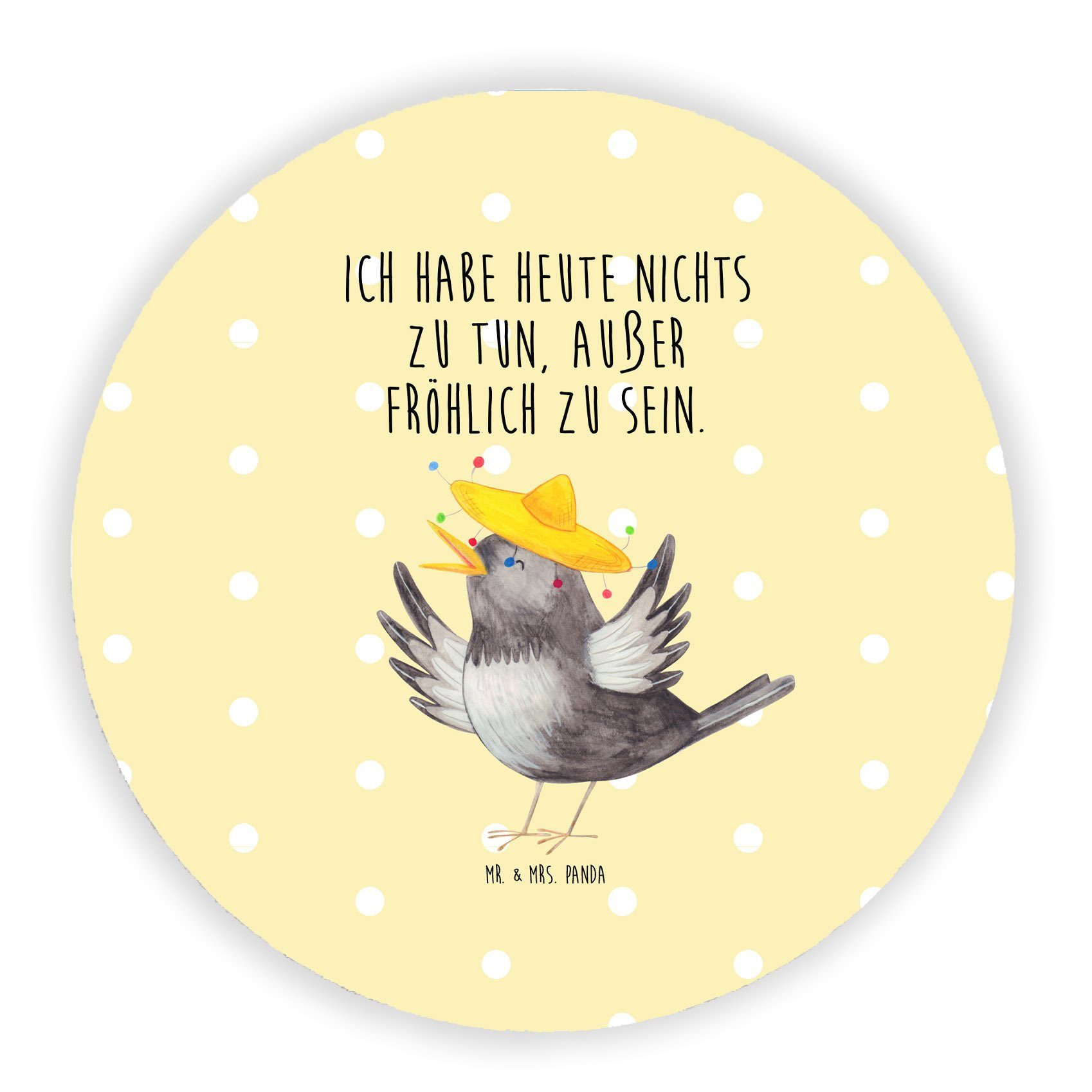 Mr. & Mrs. Panda »Rabe mit Sombrero Gelb Pastell Geschenk