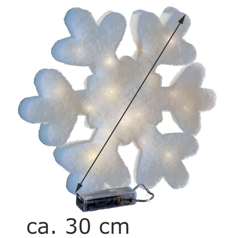 RIFFELMACHER & WEINBERGER Hängedekoration LED Schnee-Figuren mit Minilichterkette, Weiß - Flocke (1 St)