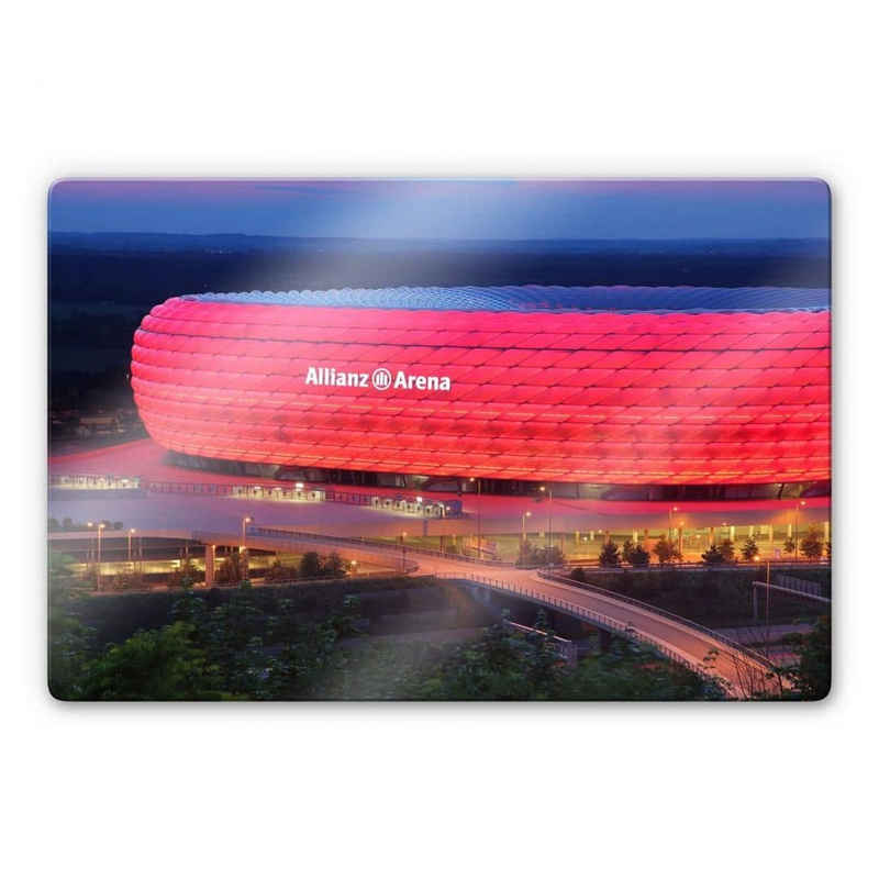 FC Bayern München Gemälde Fußball Glasbild Modern FC Bayern München Allianz Arena, Sportverein Deko Bilder