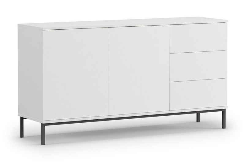 Furnix Kommode Sideboard FORSETTI K2D3SZ Wohnzimmerkommode 3 Schubladen 2 Türen, Abmessungen: B150 x H80 x T41 cm