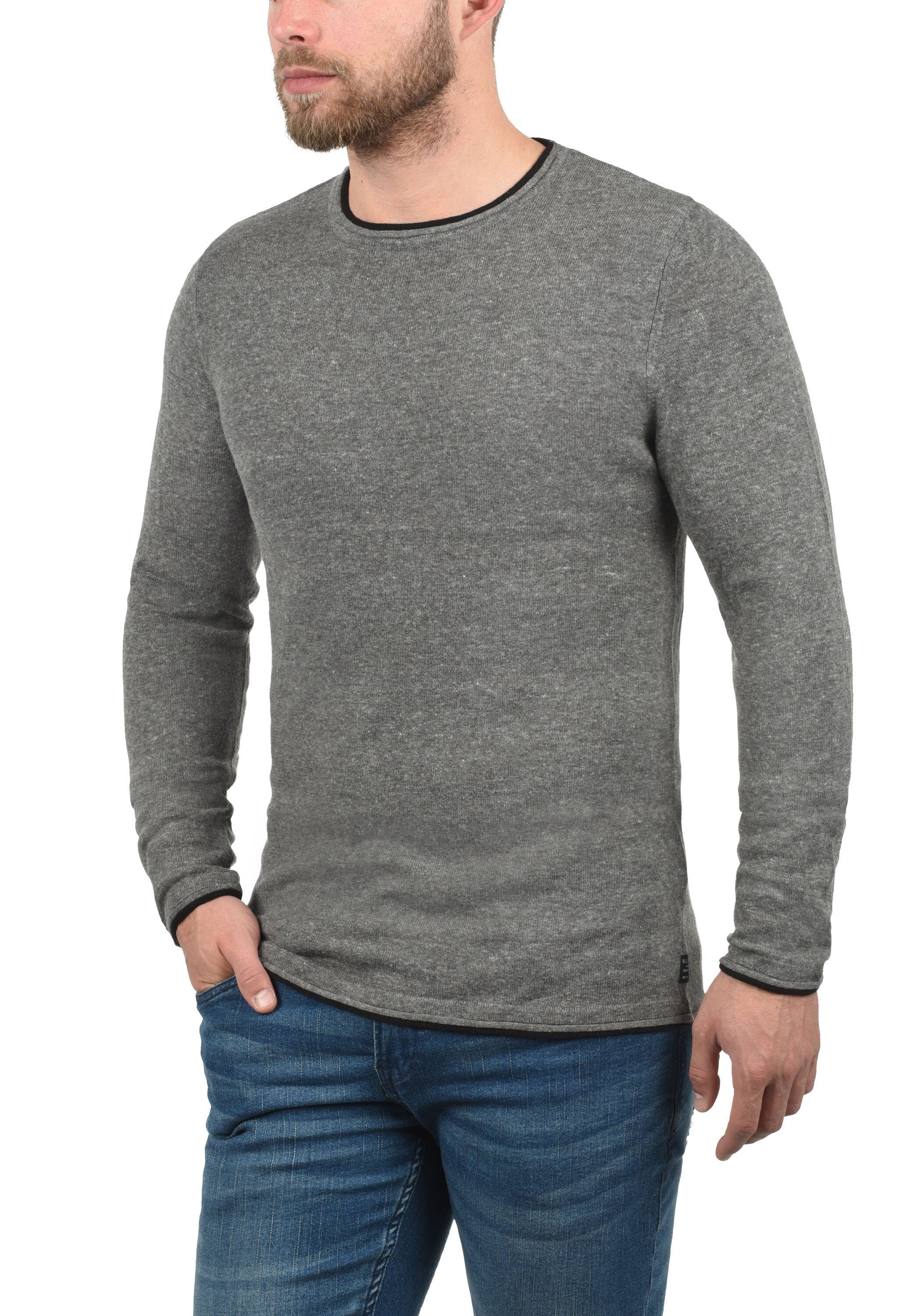 Blend Rundhalspullover BHOdin Strickpullover mit aufgerollten Abschlüssen günstig online kaufen