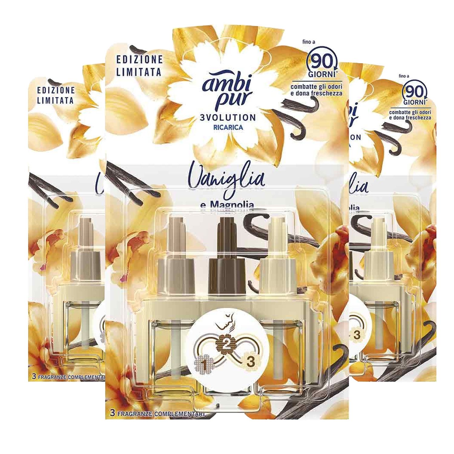 Raumduft 3x Ambi Pur 3Volution Vanille und Magnolie Lufterfrischer je 20ml Nach