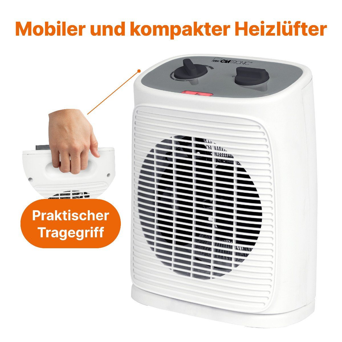 CLATRONIC Heizlüfter HL 3800, Heizlüfter inkl. Ventilatorfunktion, oszillie günstig online kaufen