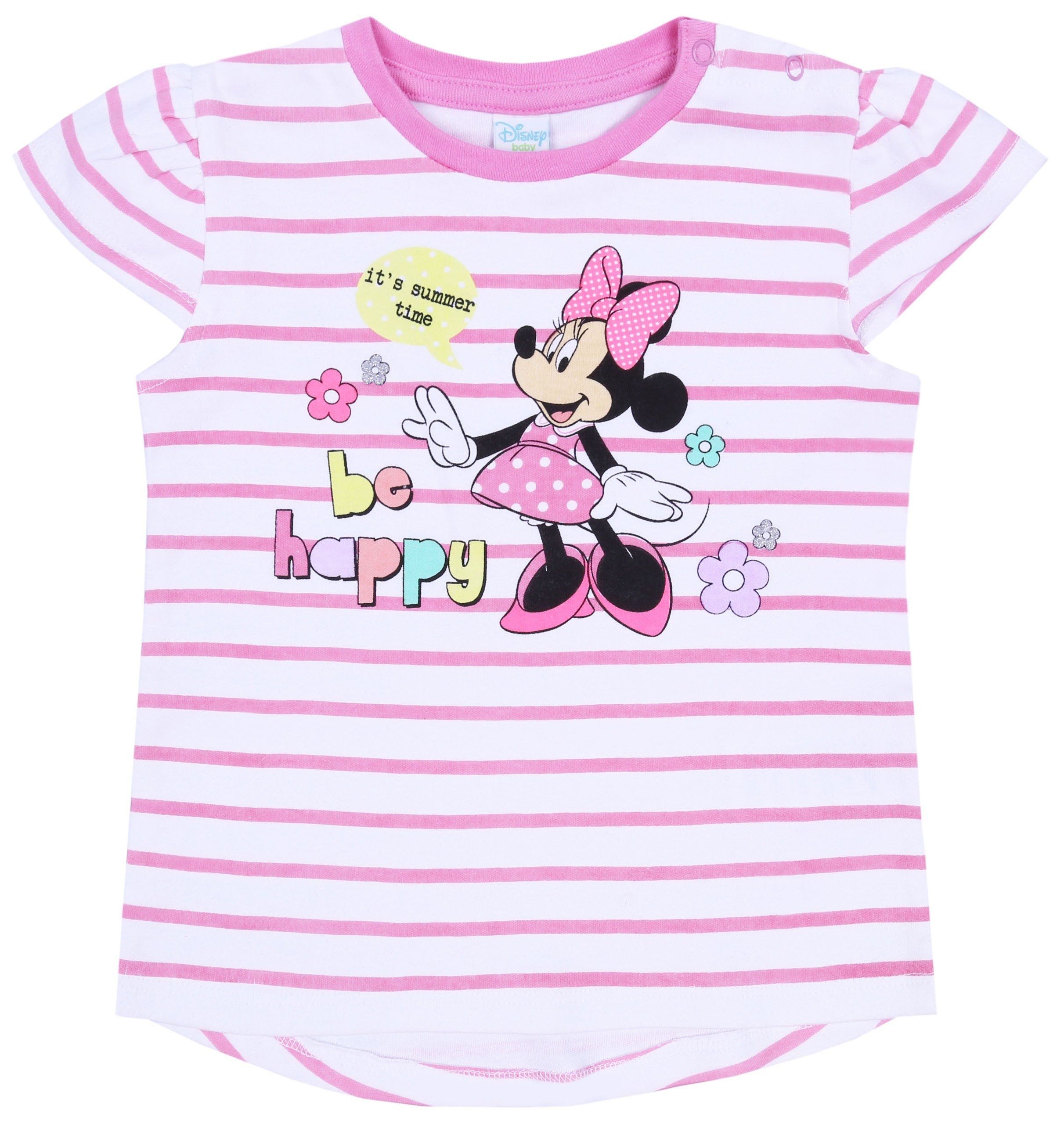 Sarcia.eu T-Shirt & Shorts Weiß-pinkes Set für Mädchen T-Shirt+kurze Hose Minnie Mouse 3 Monate