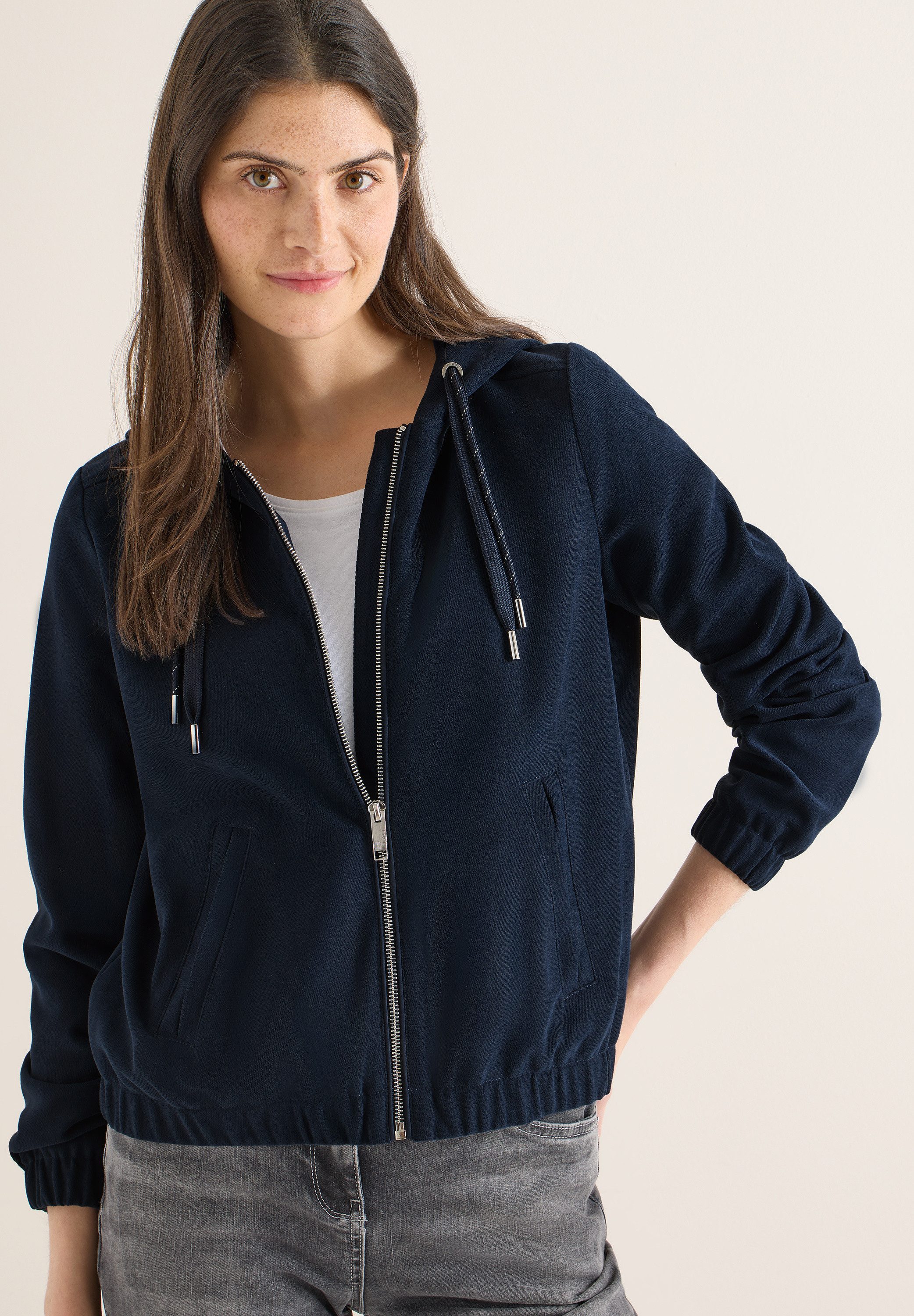 CECIL Kapuzenfleecejacke im Hoodie-Style
