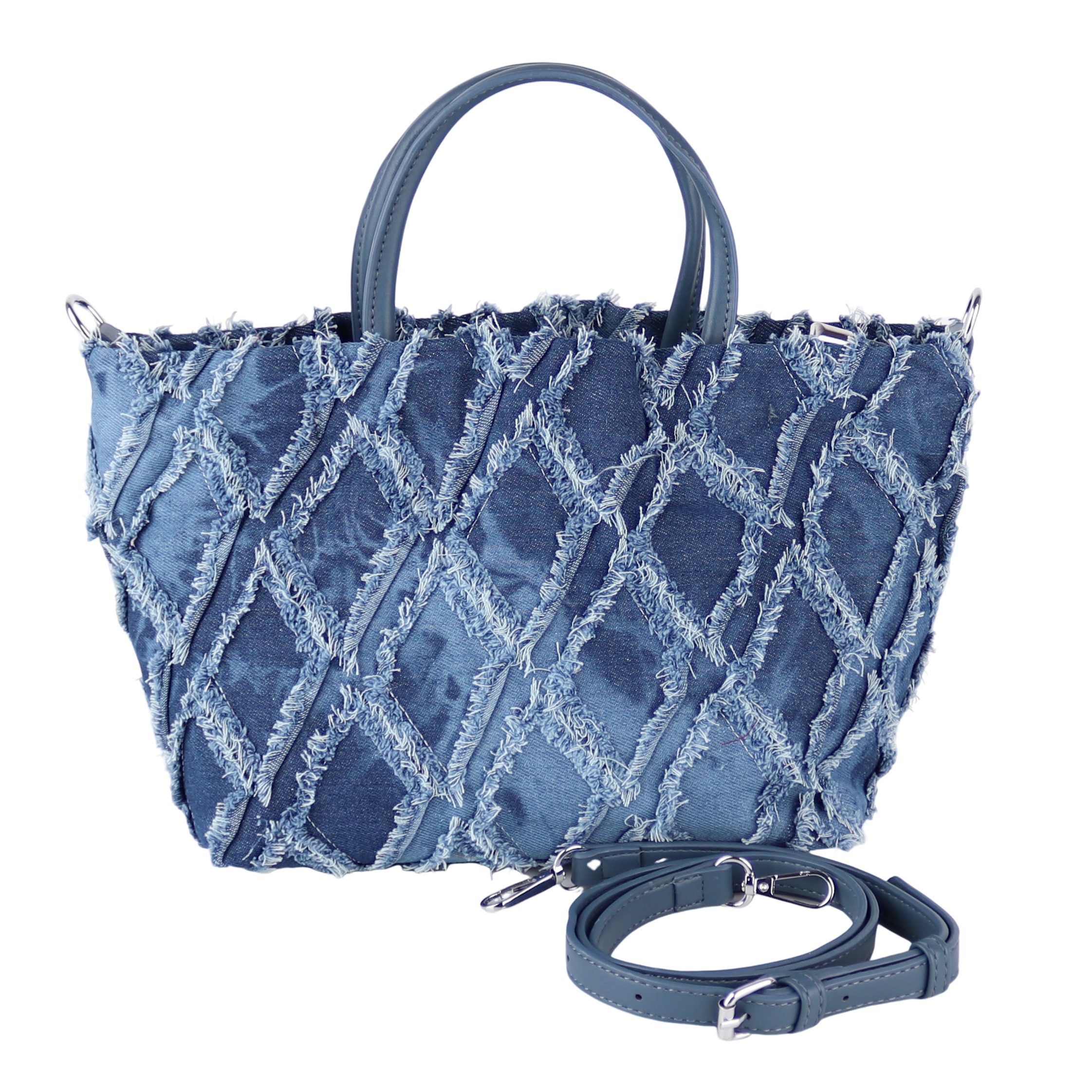 MIRROSI Henkeltasche Damen aus Jeans Schultertasche Denim 33x21x12cm, mit p günstig online kaufen