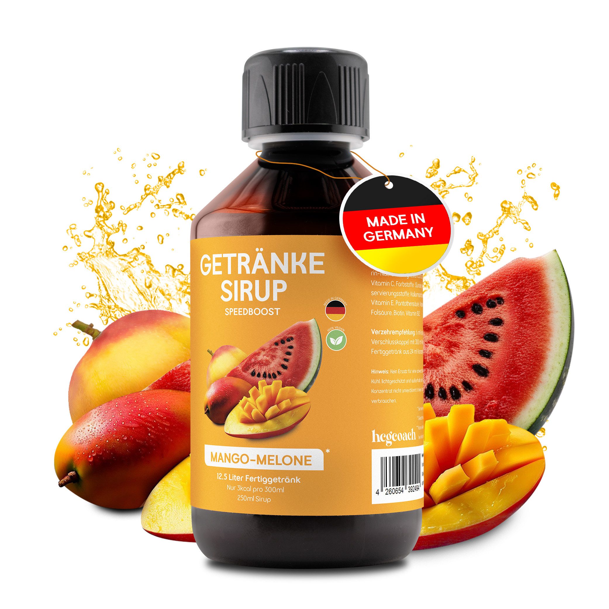 hCGC SpeedBoost - Zuckerfreies Getränkekonzentrat mit 10 Vitaminen Sirup, 1 er 1 St., 250 ml, Mit natürlichen Farb- und Aromastoffen