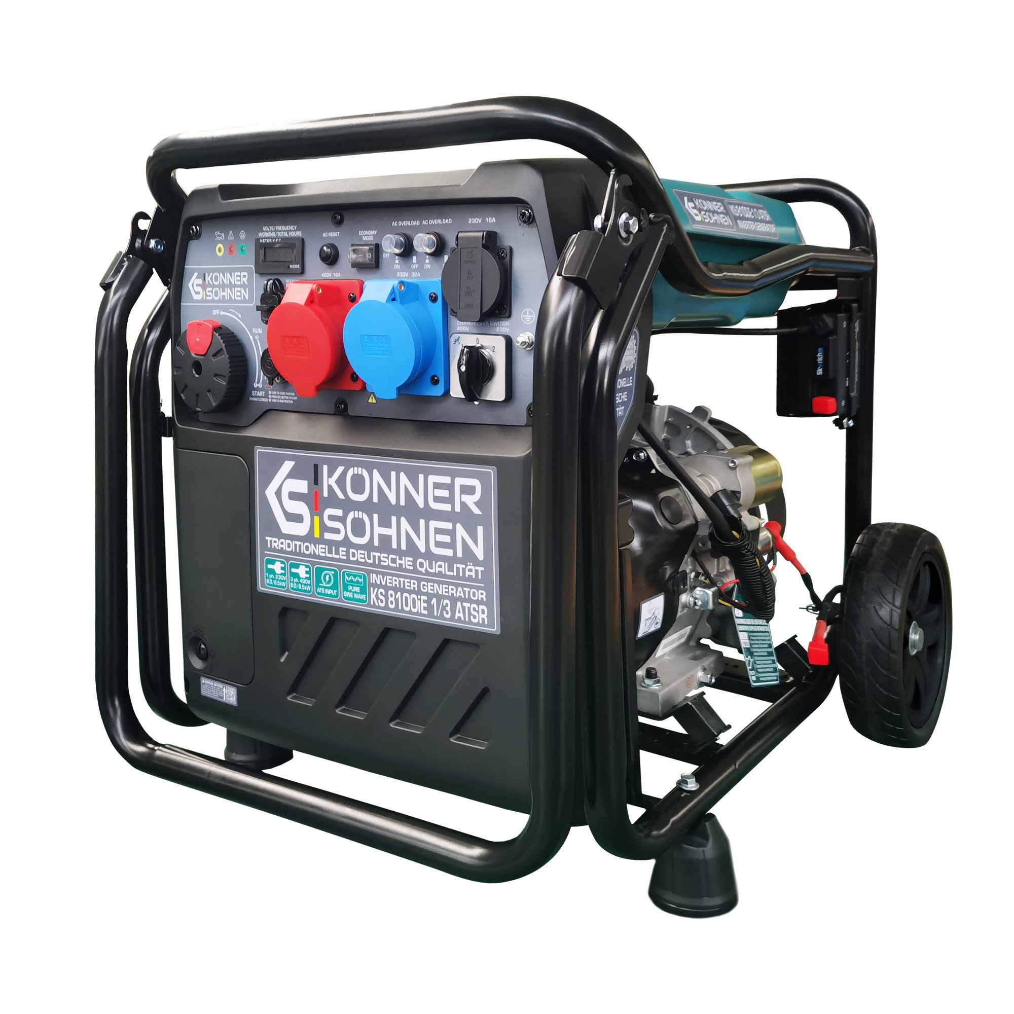 Könner & Söhnen Stromerzeuger KS 8100iE 1/3 ATSR, 8,5 in kW, (1-tlg., für Einphasen- (230V) und Dreiphasenbetrieb (400V), mit ATS-Anschlussmöglichkeit