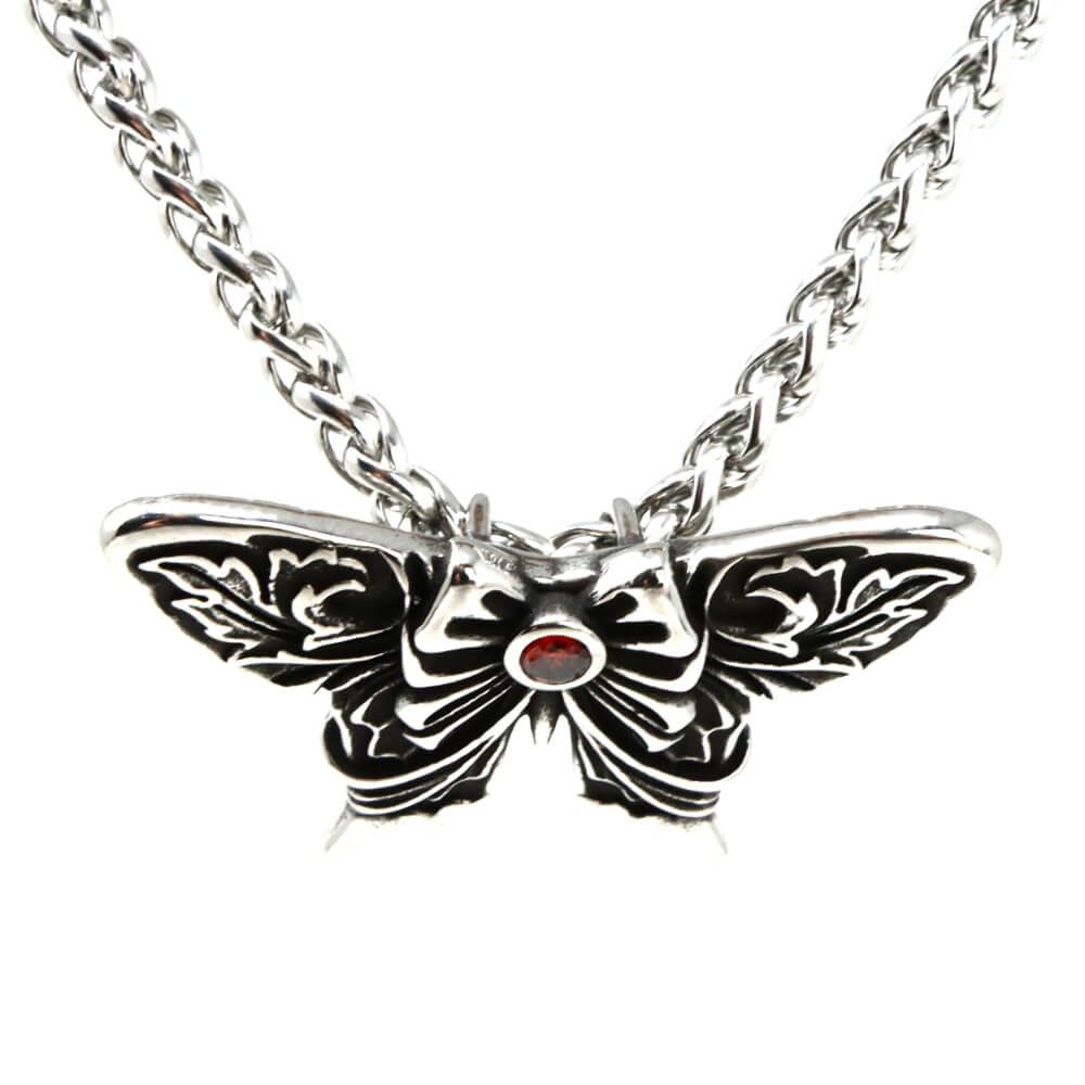 Kette mit Anhänger Lederkette Edelstahlkette 316L SCHMETTERLING