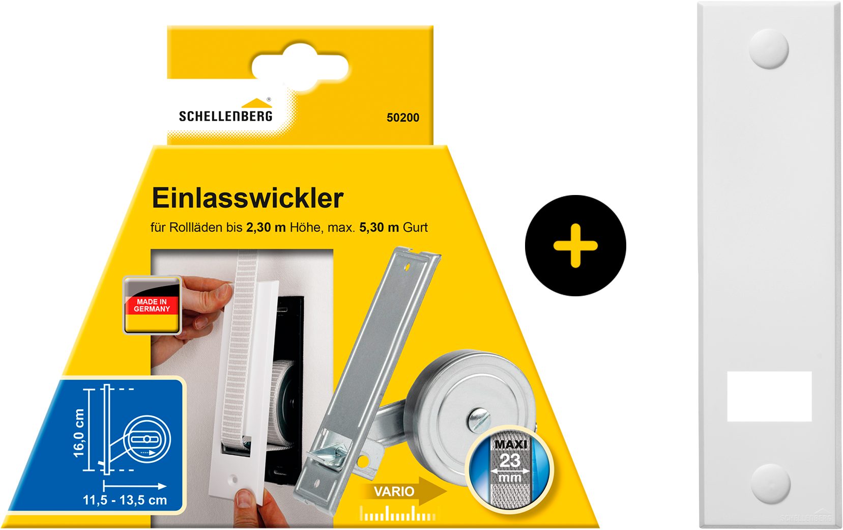 SCHELLENBERG Einlass-Gurtwickler Unterputz, inkl. Abdeckplatte weiß, Set, 1 günstig online kaufen