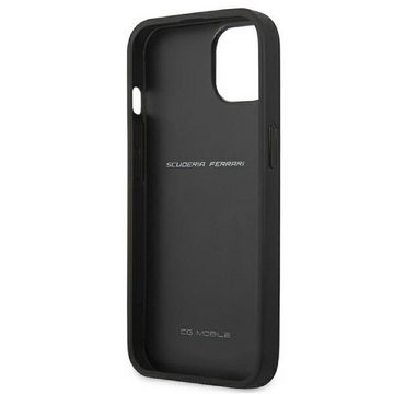 Ferrari Handyhülle Case iPhone 13 Mini Cover Echtleder schwarz Logo