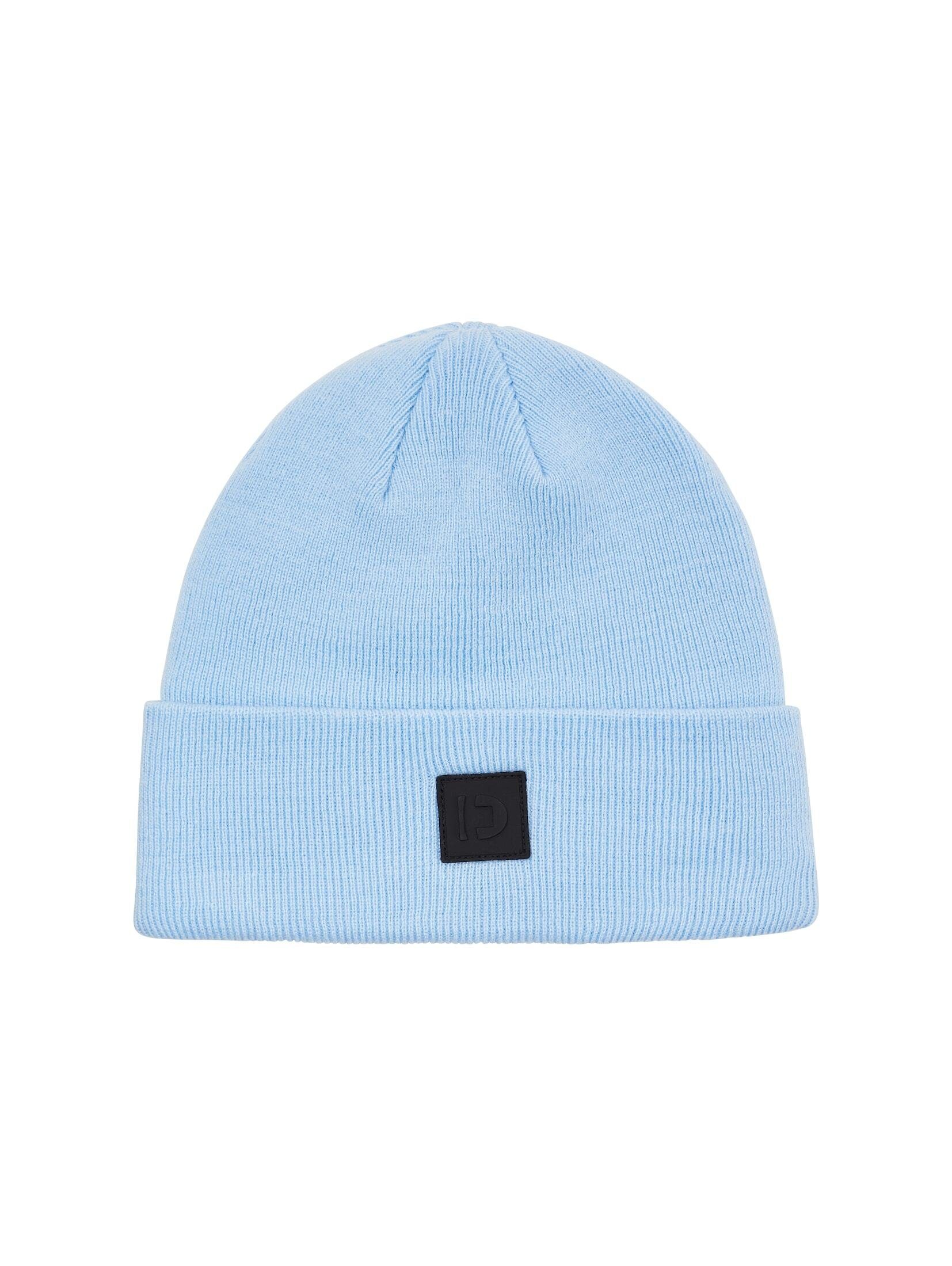 TOM TAILOR Denim Beanie Basic Beanie mit recyceltem Polyacrylic washed out middle blue