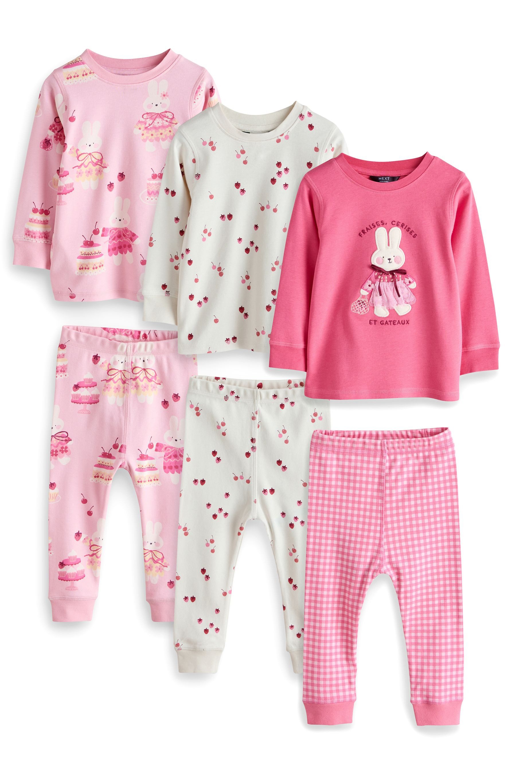 Next Pyjama Snuggle Schlafanzüge, 3er-Pack (6 tlg)