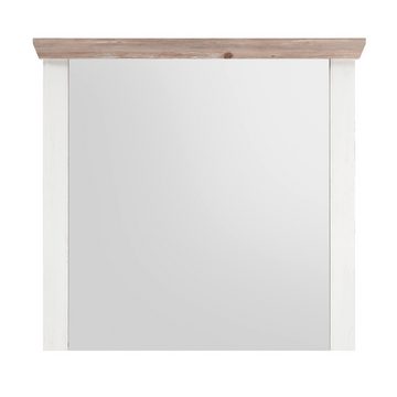 Lomadox Wandspiegel FERNA-61, Garderobenspiegel Pinie weiß Absetzungen Pinie dunkel 107/110/8 cm