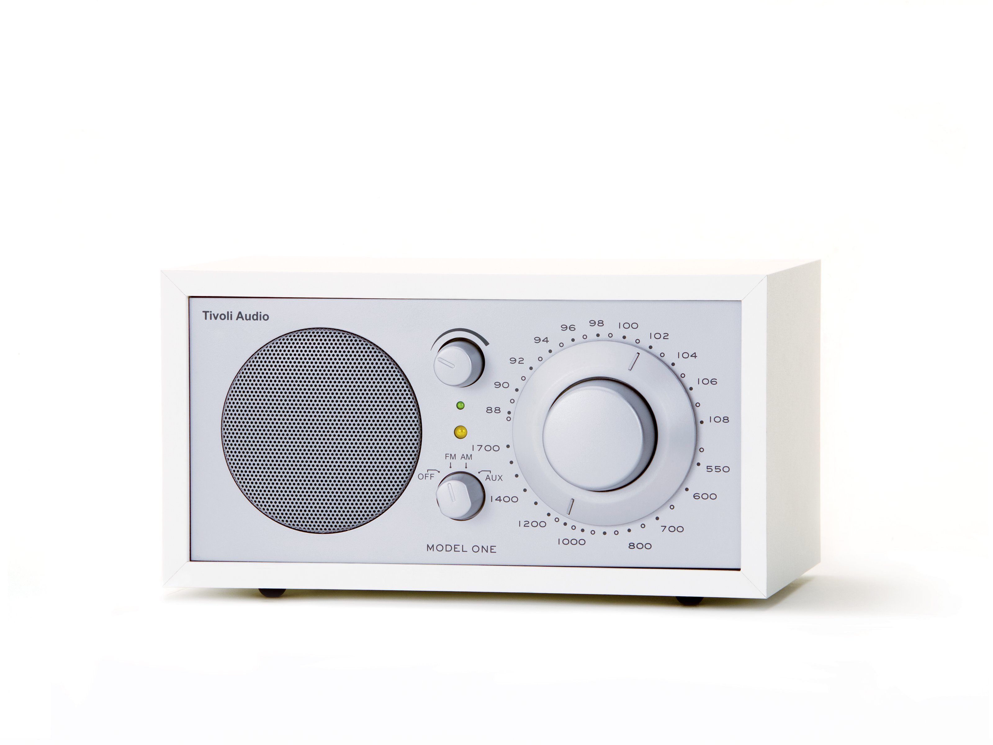 One Küchen-Radio, Tivoli Küchen-Radio Weiss/Silber (FM-Tuner, Retro-Optik, Audio Echtholz-Gehäuse) Model