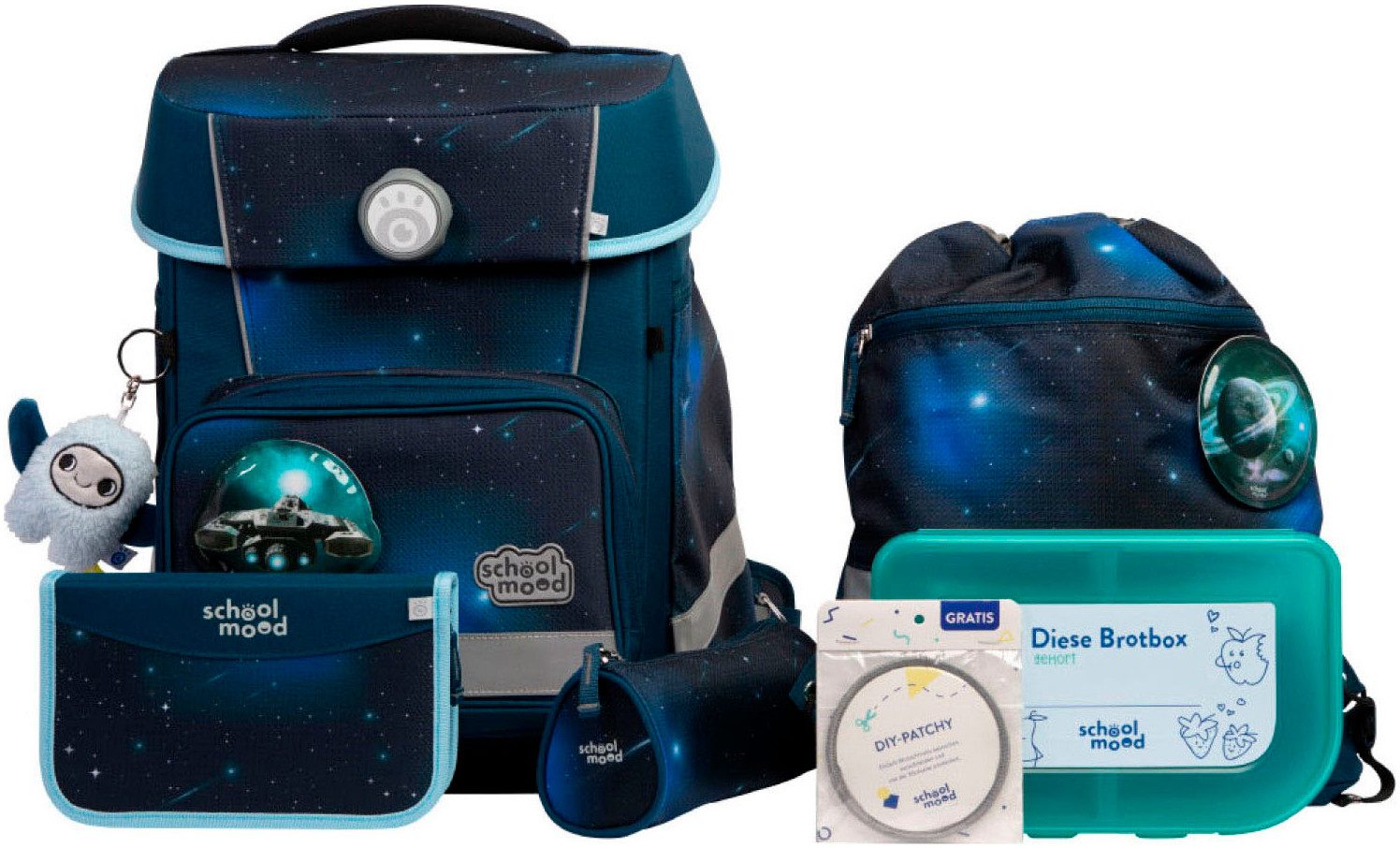 SCHOOL-MOOD® Ранцы Champion Maxx Pro (Set, 7-tlg), mit LED-Patchy