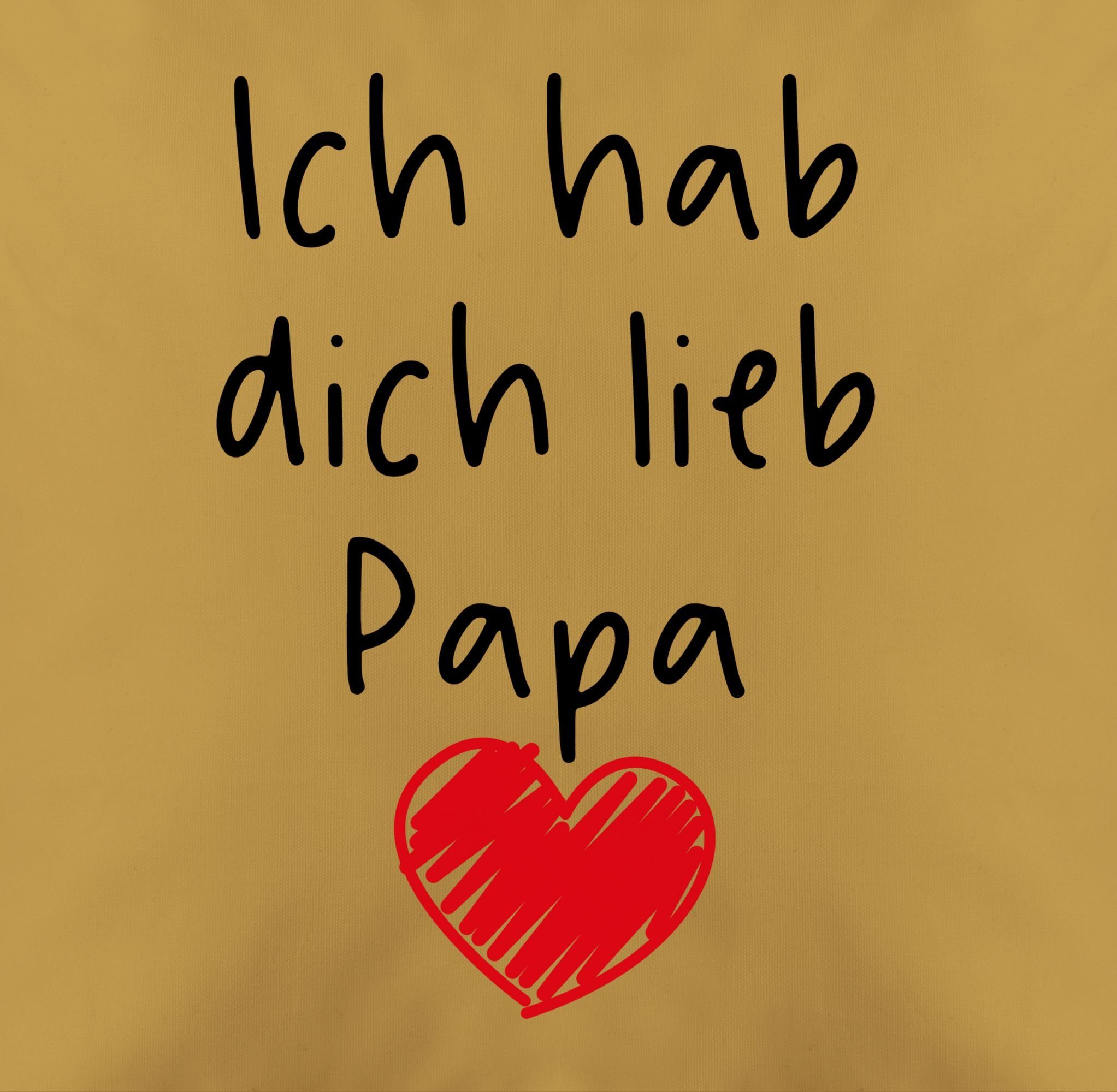 Papa hab schwarz, dich Shirtracer Stück), Kissen (1 lieb Kissenbezüge Vatertagsgeschenk Ich Herz
