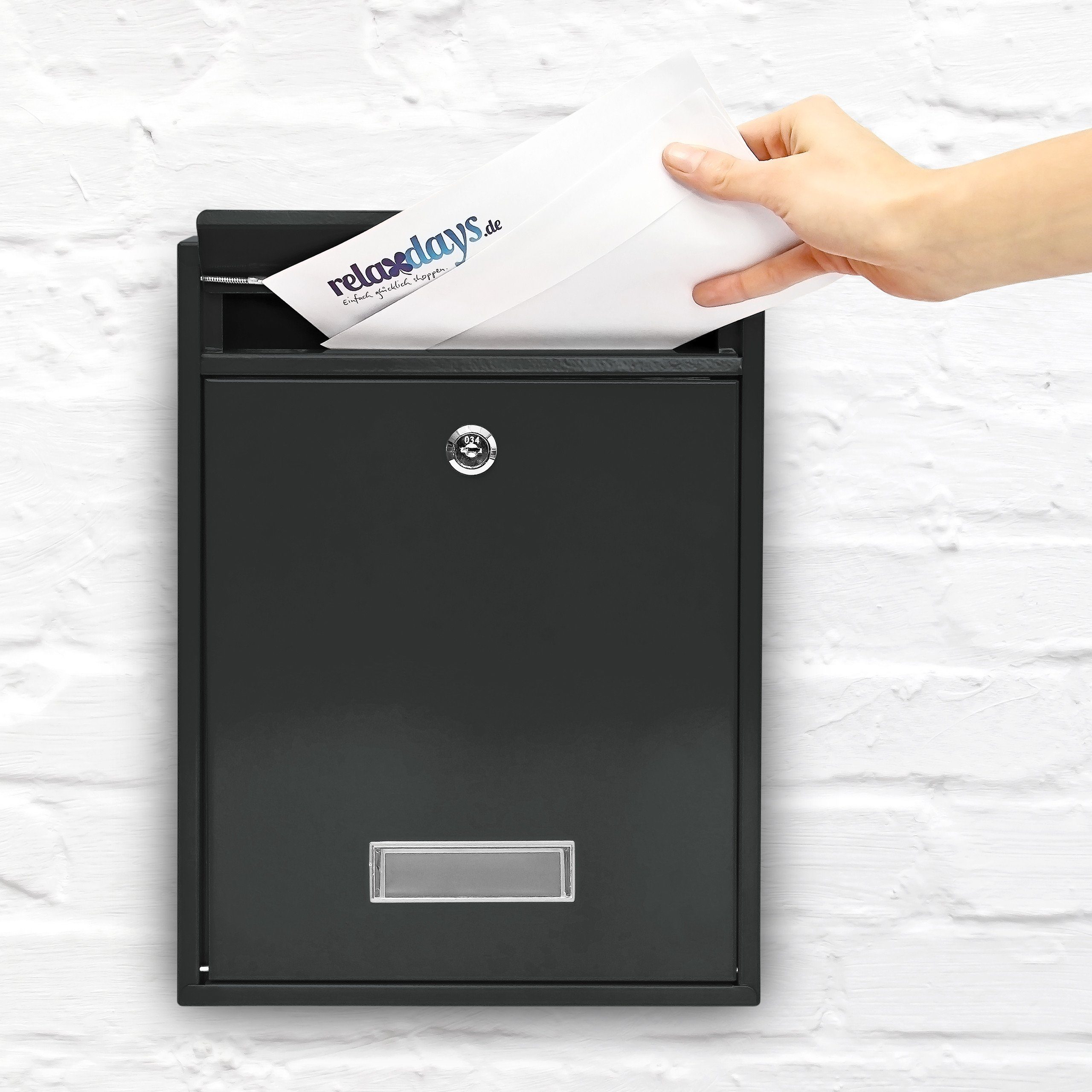 relaxdays Aufbewahrungsbox Briefkasten Design 35 cm günstig online kaufen