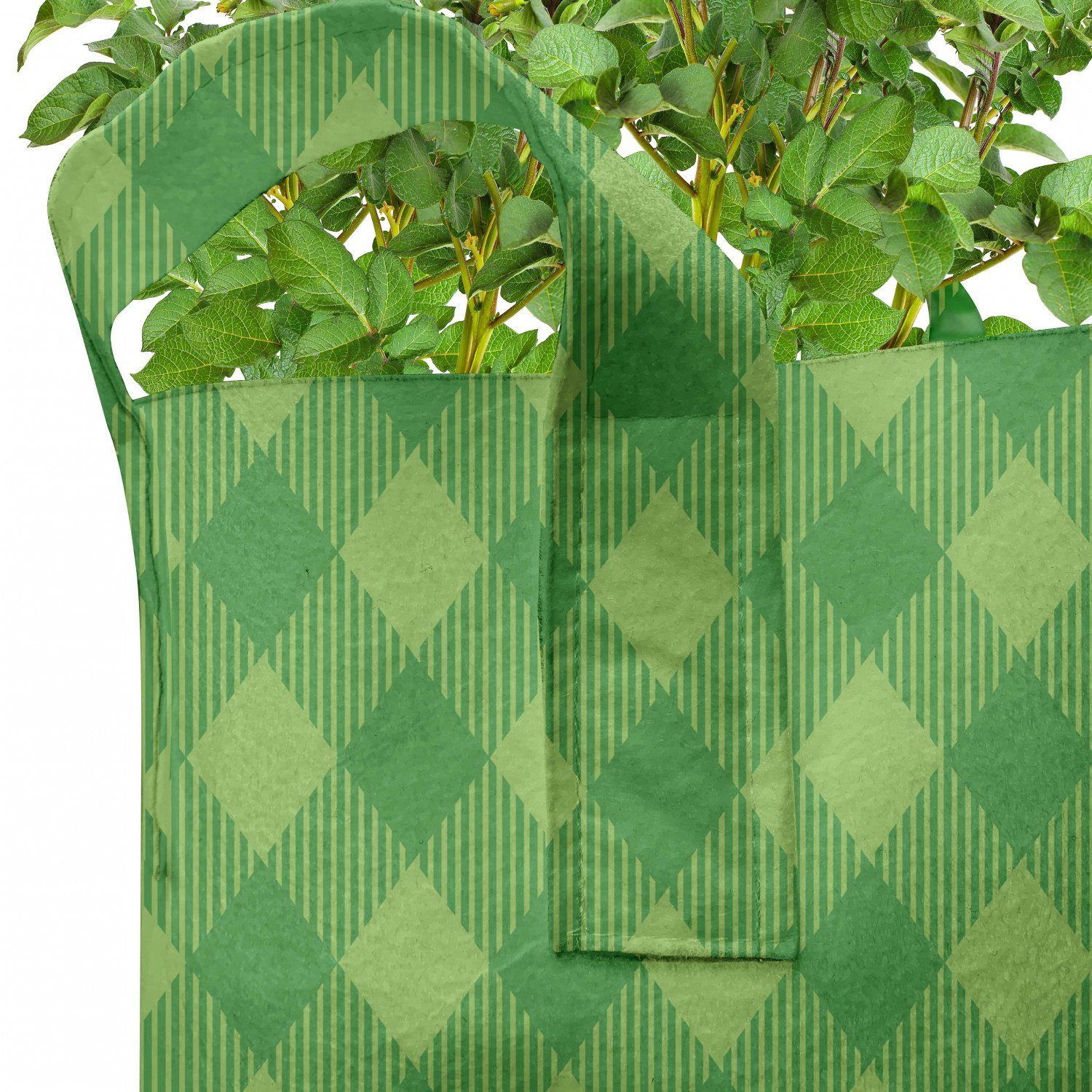 für karierte Stofftöpfe Pflanzkübel Abakuhaus grüne irisch mit Griffen Retro Pflanzen, hochleistungsfähig