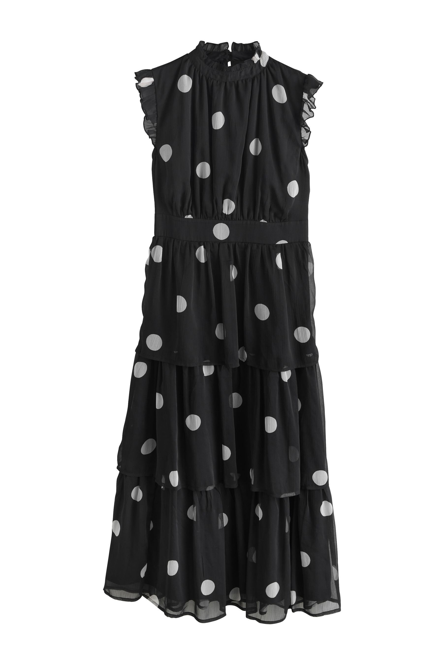 Next Maxikleid Hochgeschlossenes, gestufes Maxikleid mit Print (1-tlg) günstig online kaufen