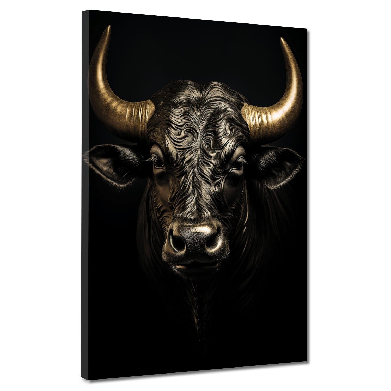 Artedinoi Leinwandbild Stier Black Style Leinwandbild Wandbild Kunstdruck XL Wanddeko