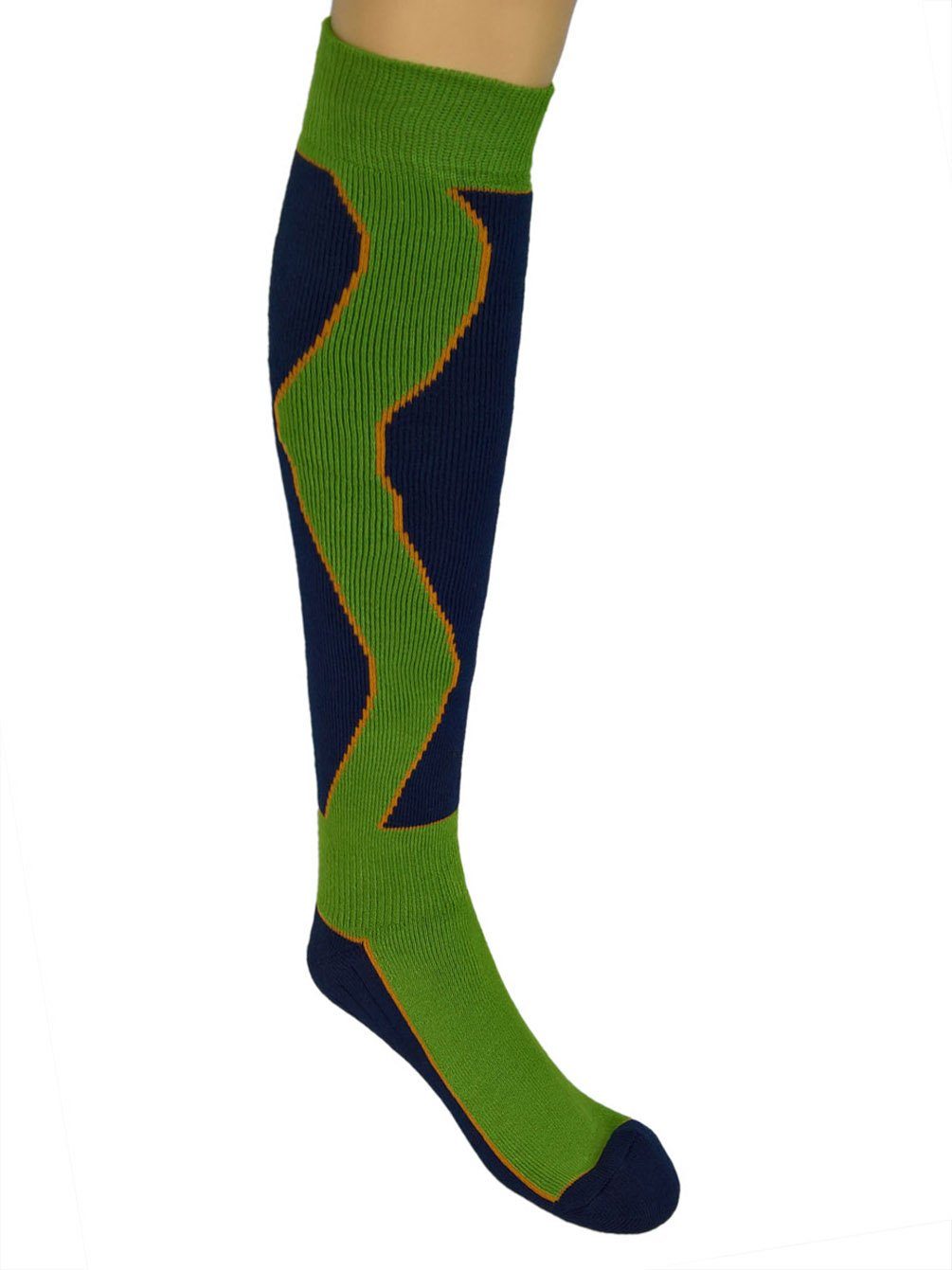 ACTIVE Baumwolle aus SPORT (1-Paar) hautfreundlicher Grün Kniestrümpfe Hudson WINTER