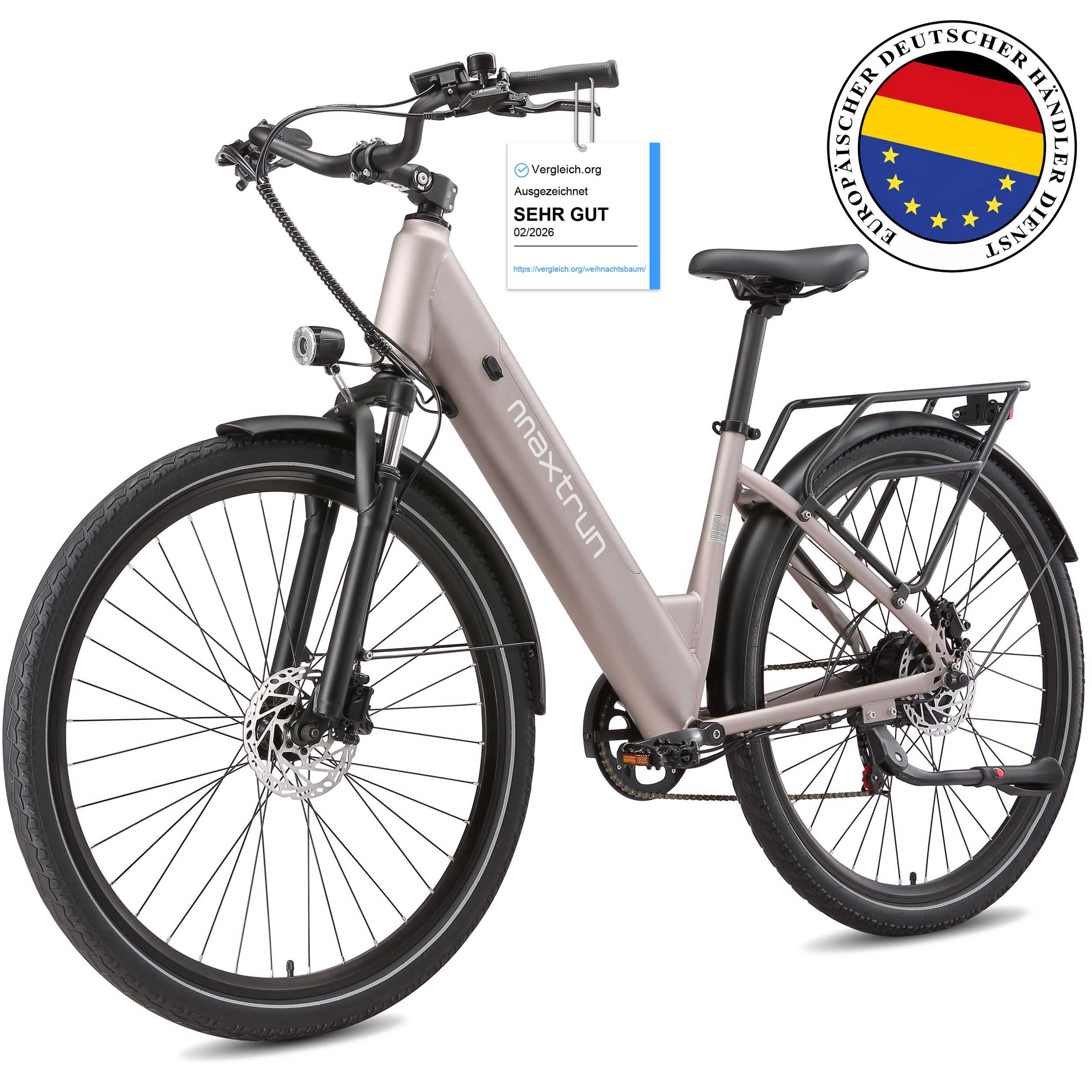 Vankel E-Bike Cityrad 28 Zoll E-Fahrrad Damen u. Herren 720WH Pedelec 48V 15AH 140km E-bikes, Kettenschaltung, Heckmotor, 720 Wh, Stadt-E-Fahrrad mit 28" Reifen, Drehmomentsensor verstellbarem Lenker