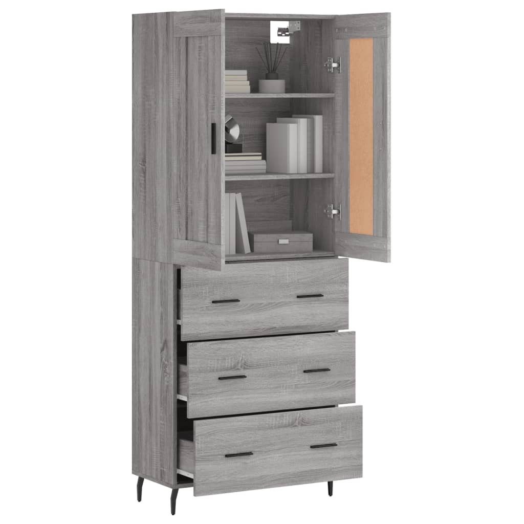 vidaXL Highboard Highboard Grau Sonoma 69,5x34x180 günstig online kaufen