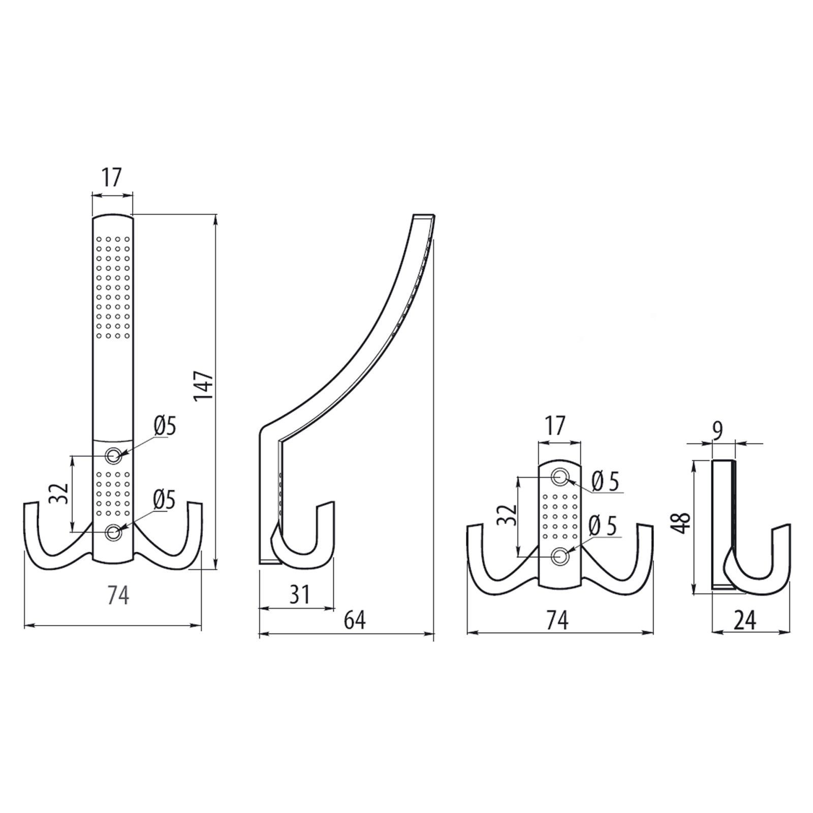 SO-TECH® Garderobenhaken Kleiderhaken JASMIN BA 32 mm, Zinkdruckguss, Bohrl günstig online kaufen