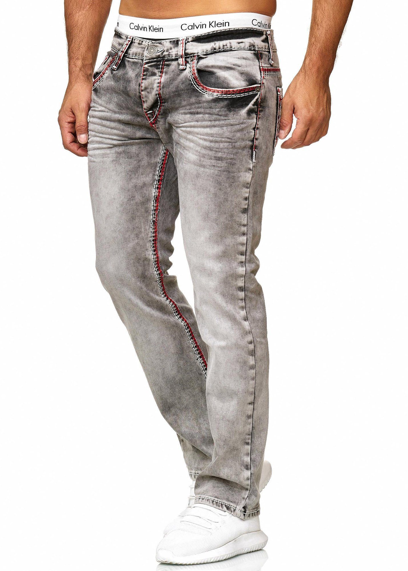 Code47 Regular-fit-Jeans Code47 Herren Jeans Denim Regular Fit Used Design Straight Cut
